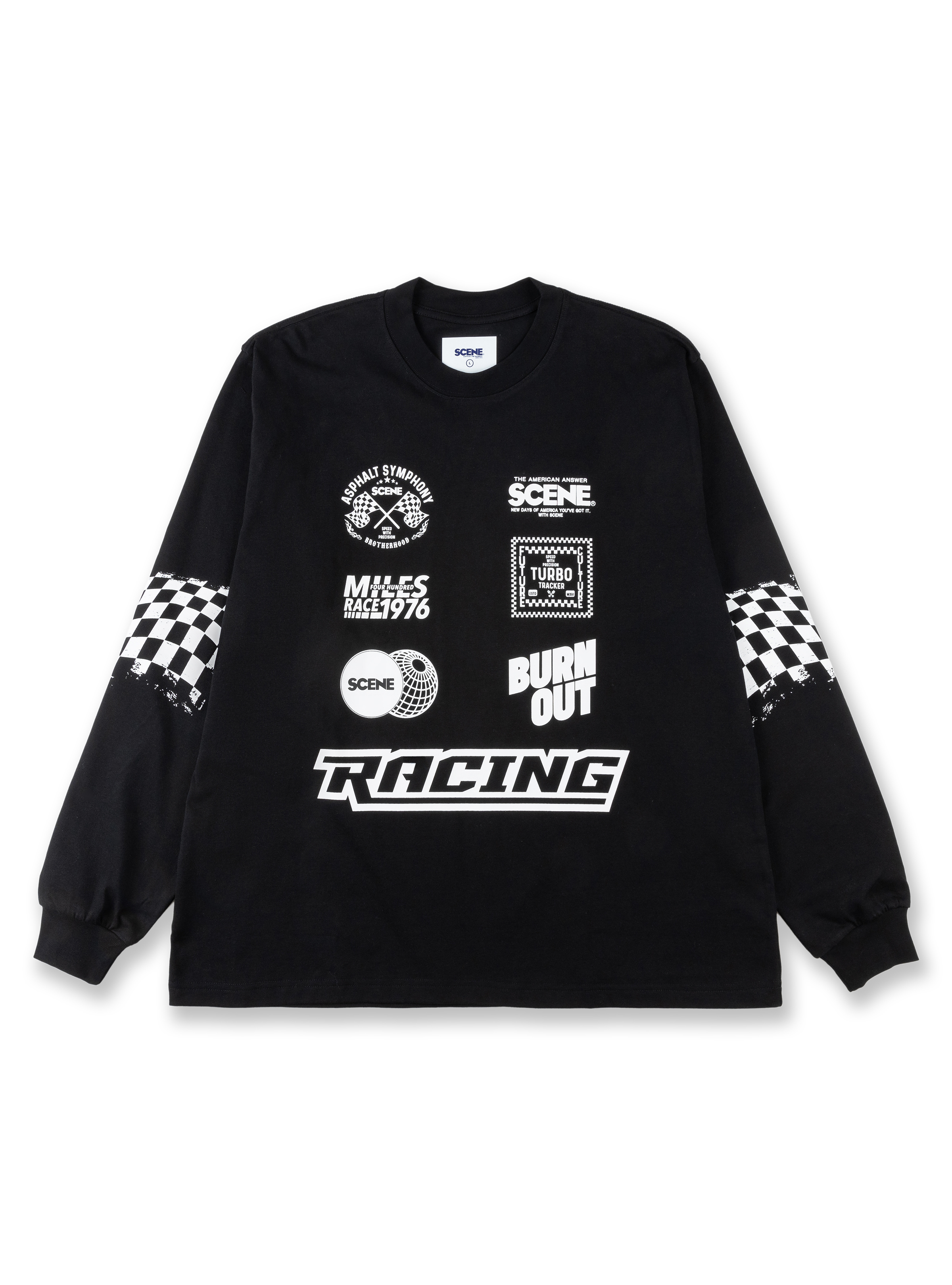 SCENE RACING LONG TEE // BLK