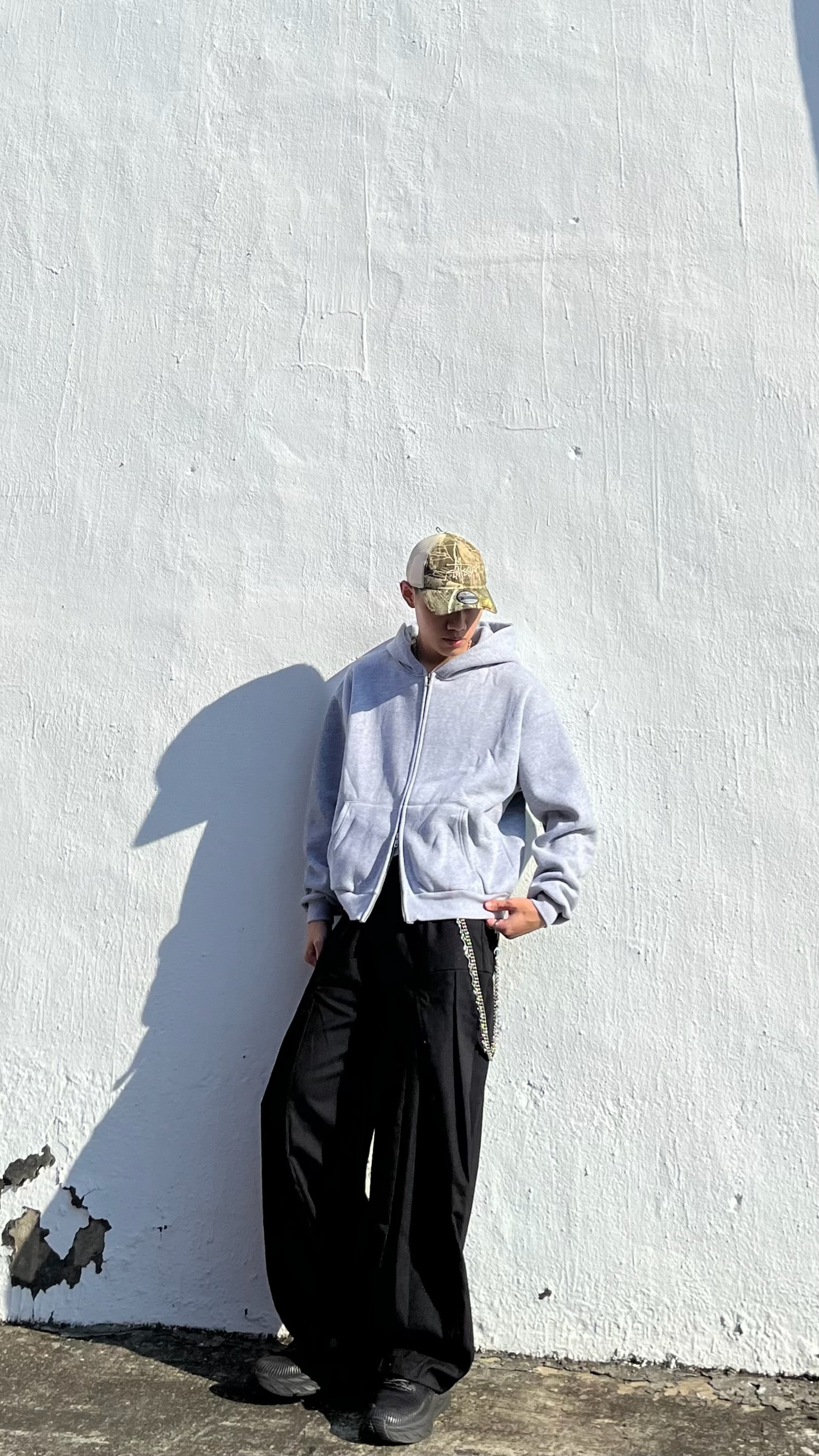 寬短雙拉鍊連帽外套 (2colors)