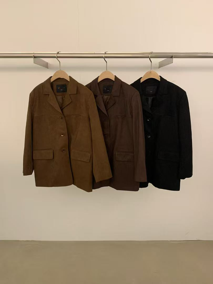 UK2503 麂皮西裝外套