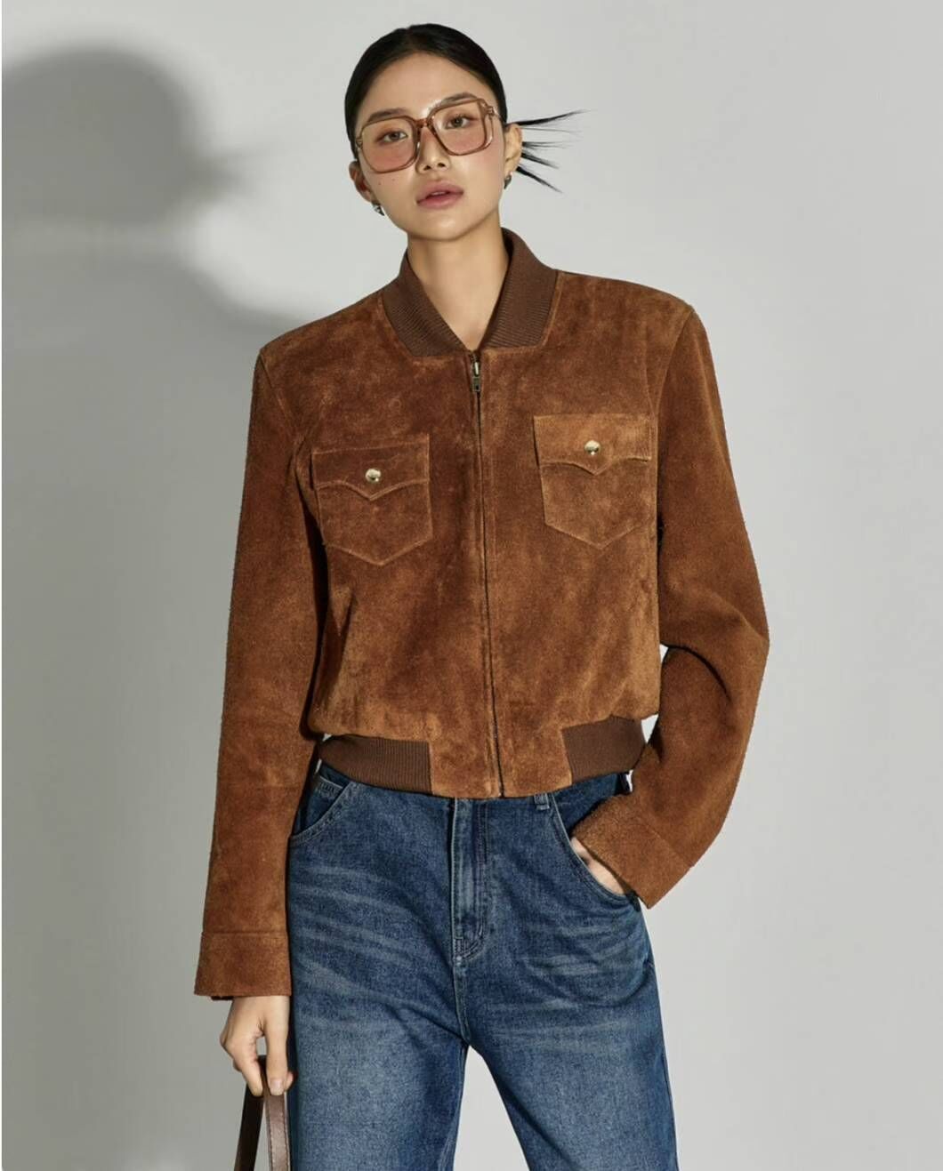 JN5231 高質拼接牛皮外套