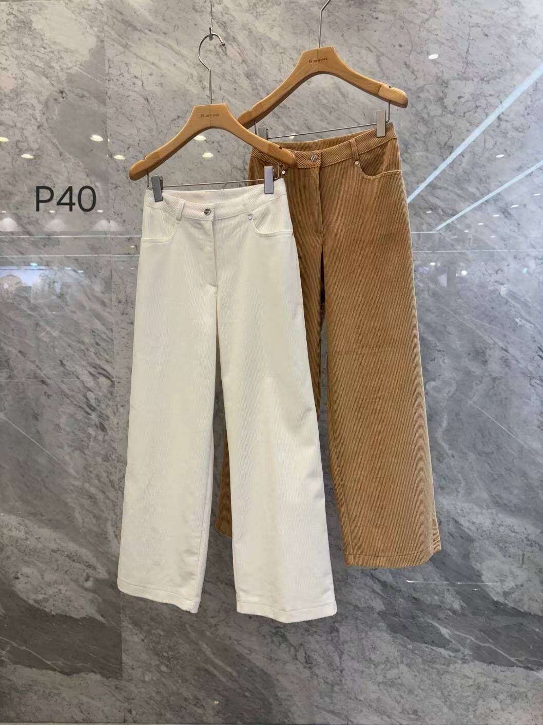 JN5233 暗坑紋高腰直筒牛仔棉褲