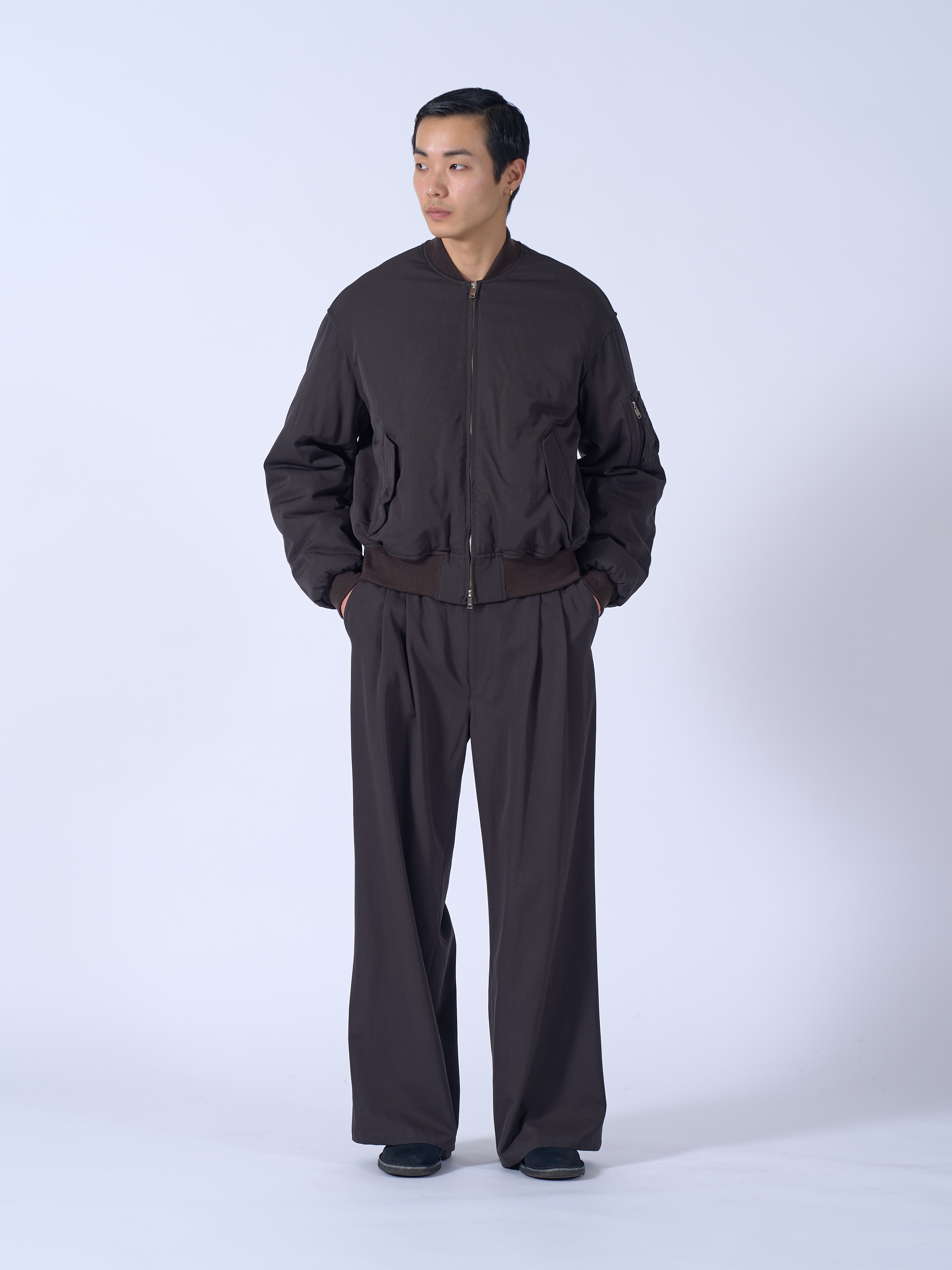 YOKE WOOL WASHER TWILL FLIGHT JACKET (2COL)