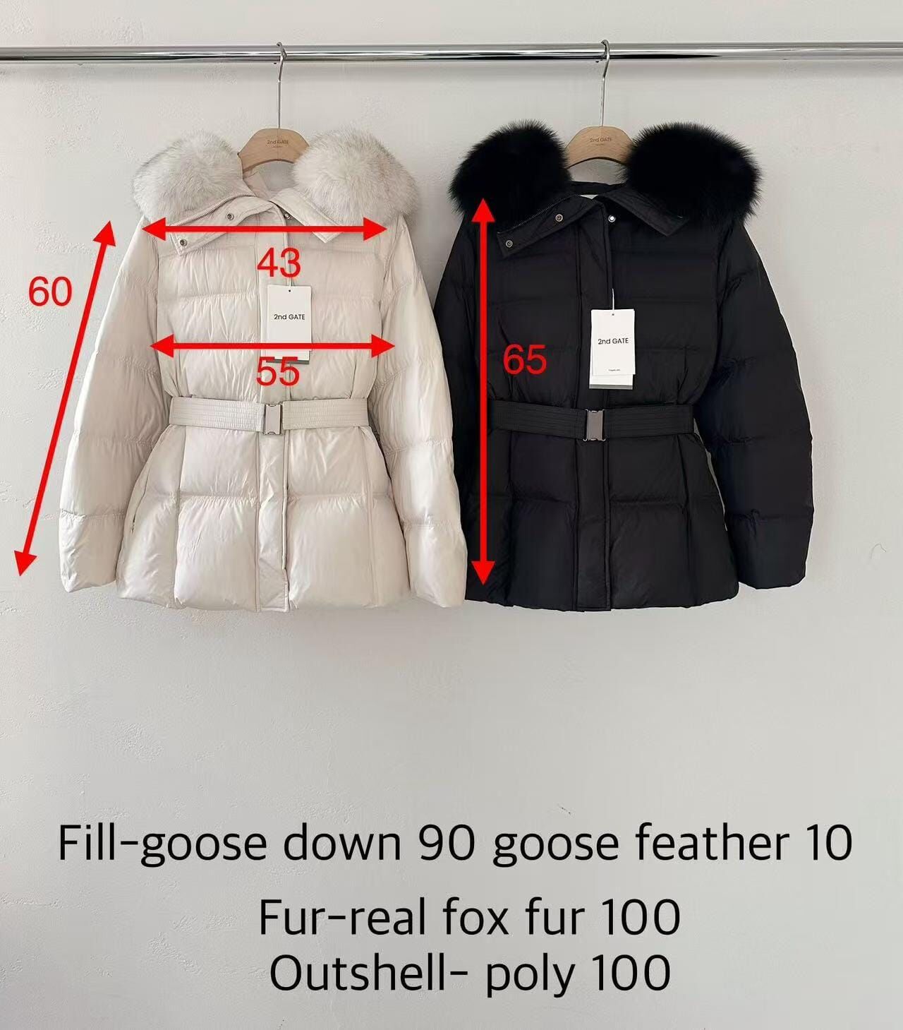 SG5213 狐狸毛領鵝毛羽絨外套