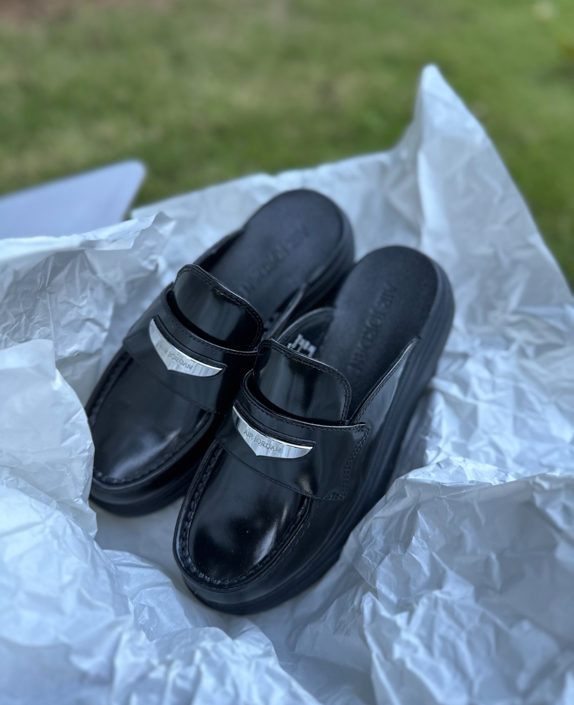Jordan Brand Loafer Mule 樂福鞋 穆勒鞋 厚底 皮革 黑銀色 HJ4292-001/預購