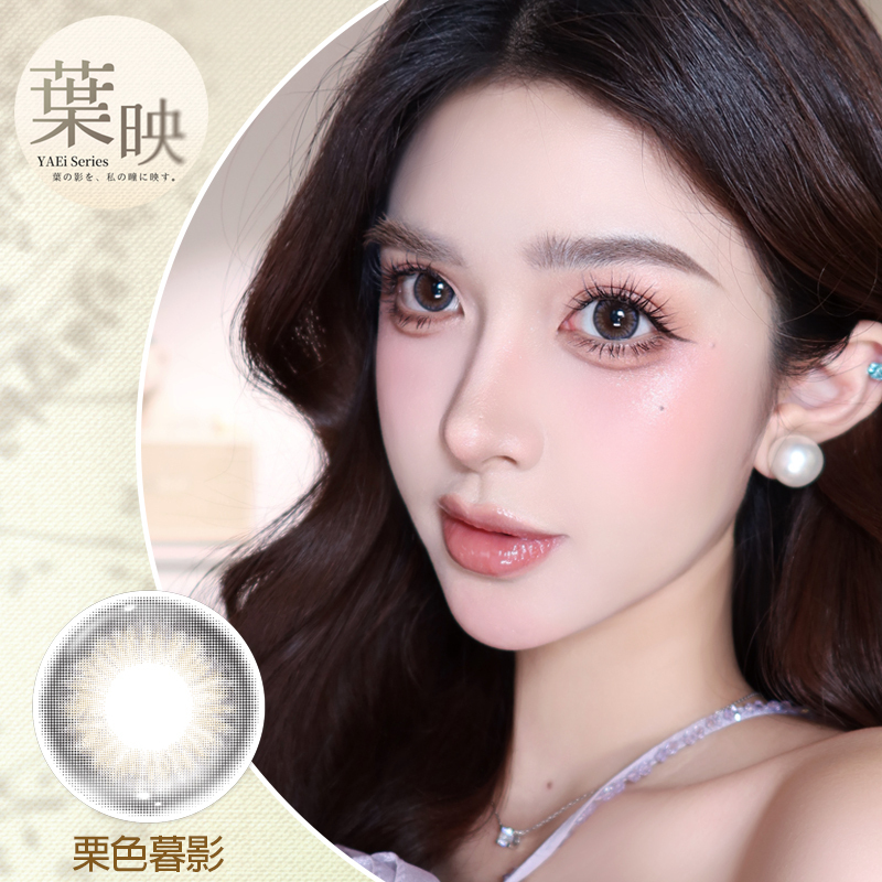 加賀 KAGAGLASSES_葉映彩色月拋_栗色暮影Chestnut Shadow_1片裝