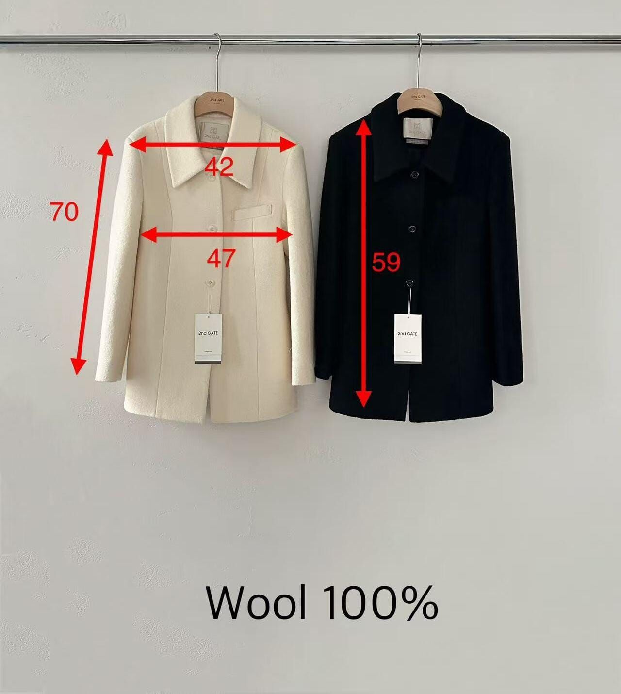 SG5218 全羊毛排扣中長外套