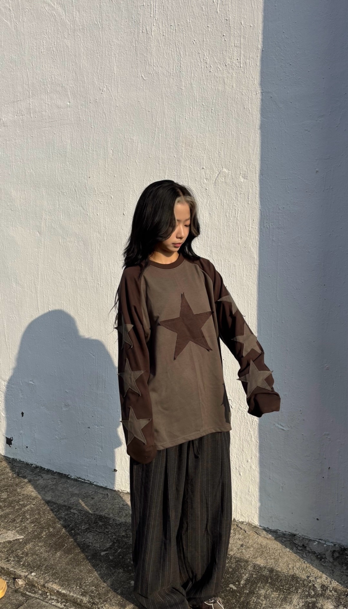 正韓 復古七星貼花長 Tee