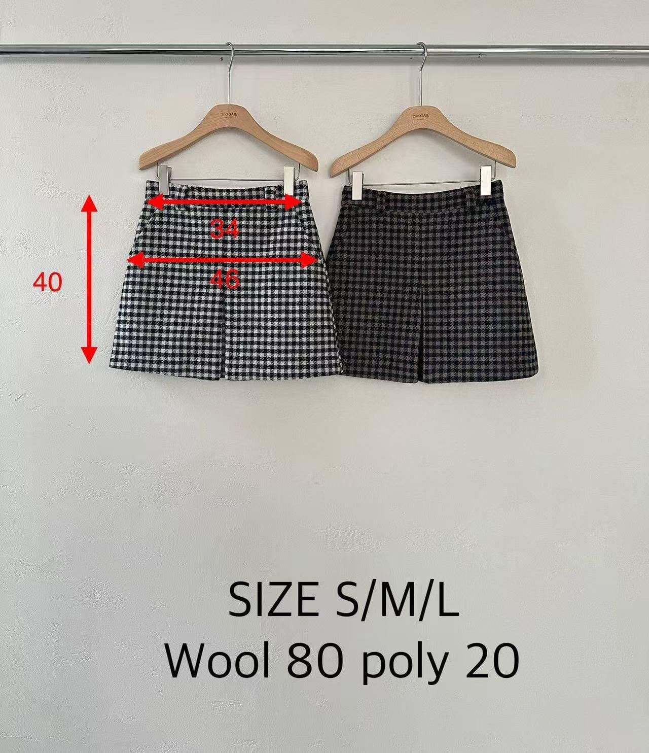 SG5219 格仔A字短裙褲(S/M/L)