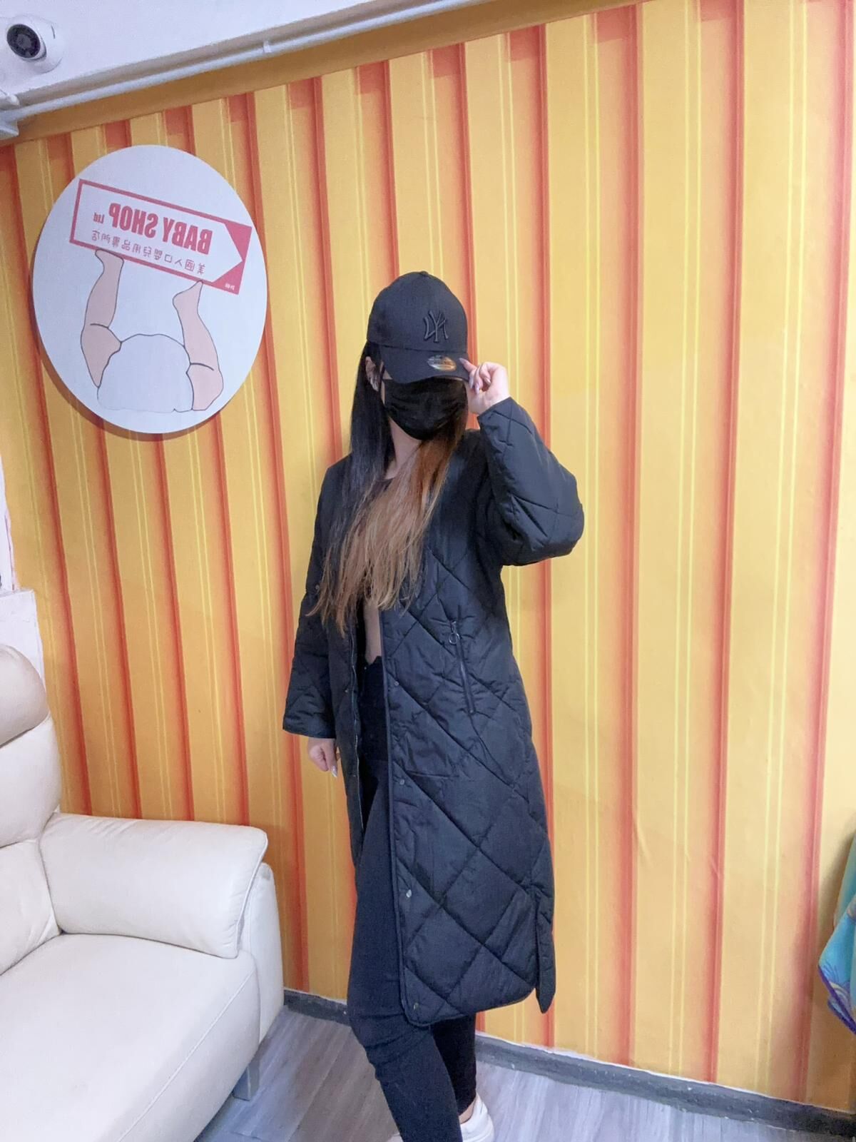 【預購】AKR111468 韓國菱格長款羽絨 (BL1811)