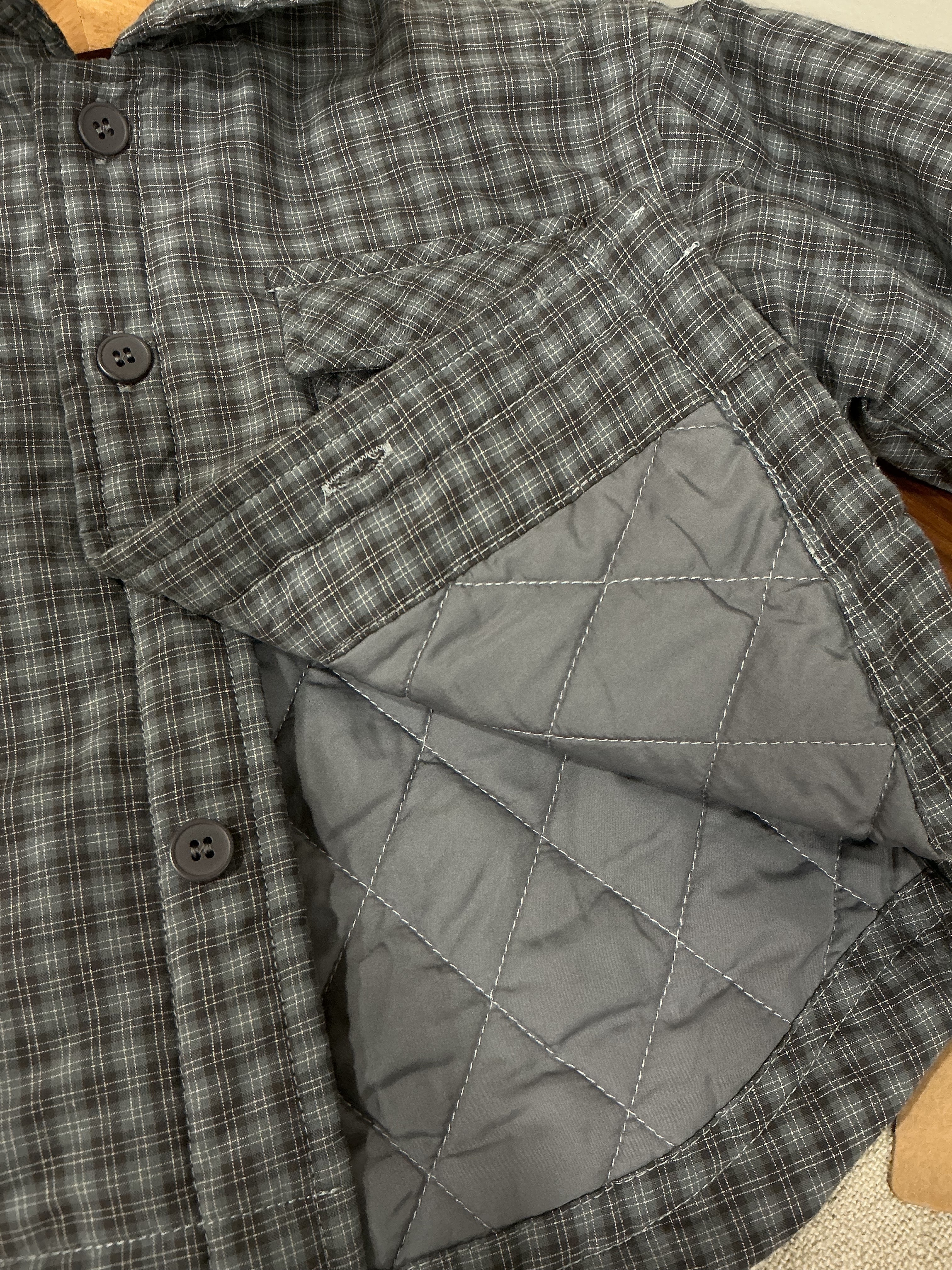 A03455薄鋪棉格紋襯衫