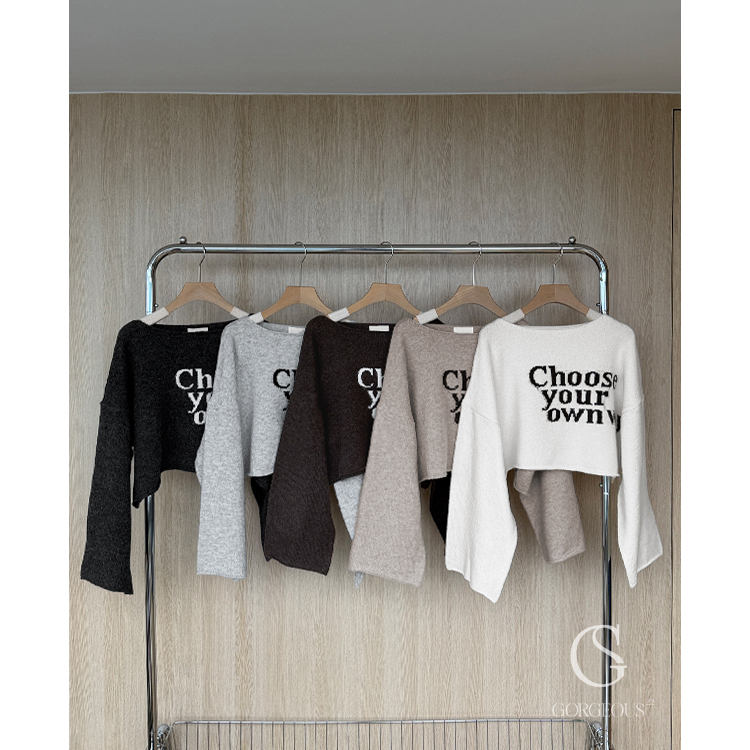 M13「短版軟糯糯英文毛衣」