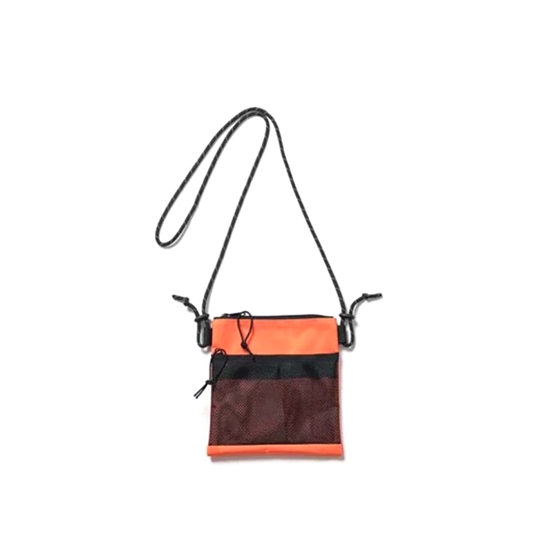 MESH SHOULDER BAG 尼龍網眼小包 抽繩背帶 單肩包 側背包橘色 CP-BP-08 [台灣現貨]
