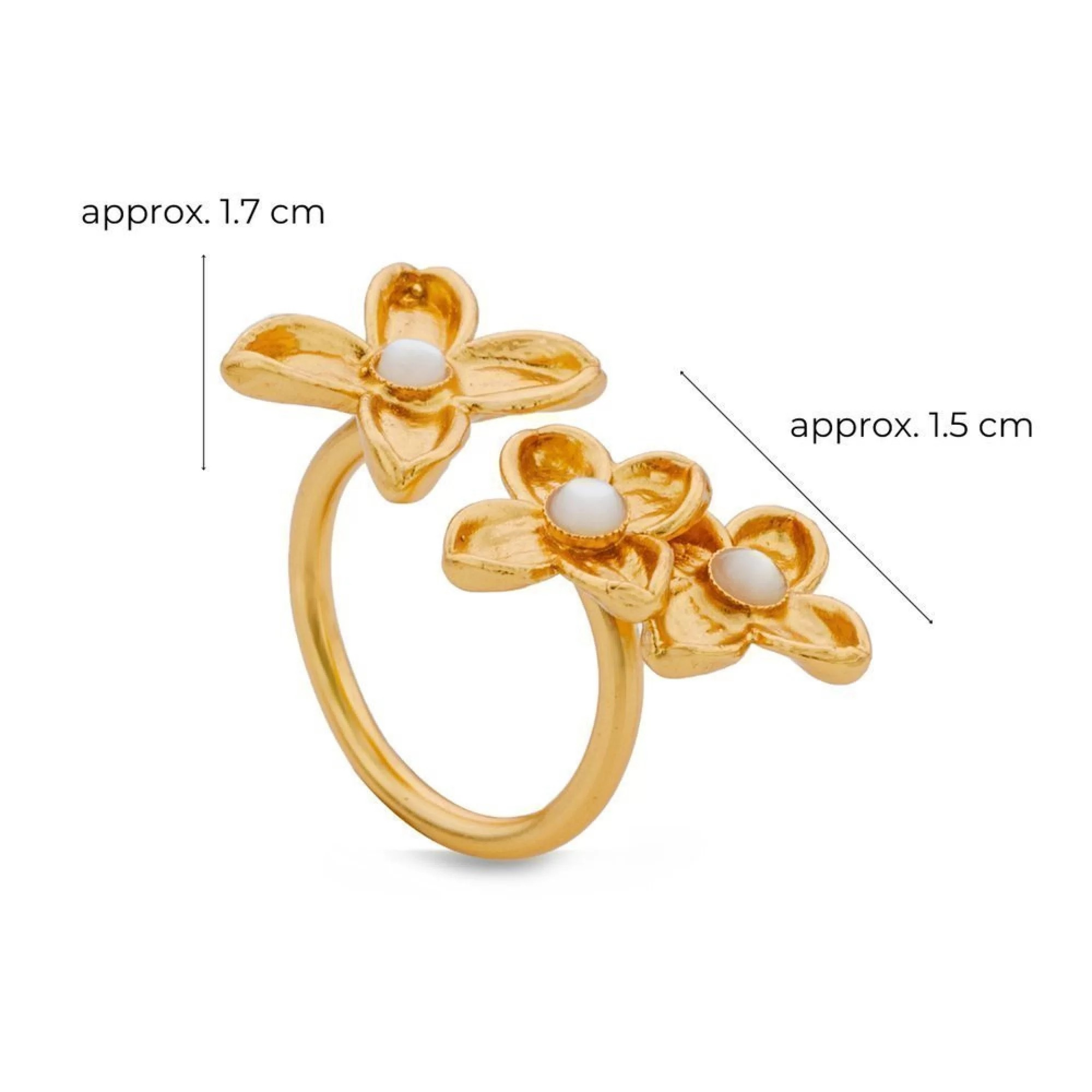 1TA0524-494 THALLO Artemis Ring Statement 24k Gold Vermeil On Sterling Silver Mop #s491a (A-SK-E)