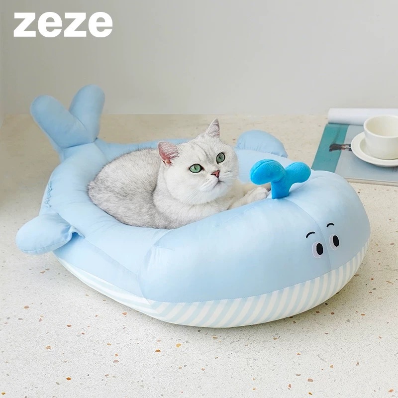ZEZE 鲸鱼/海豹/海狮 宠物冰丝凉感窝 猫狗通用（小/大号）