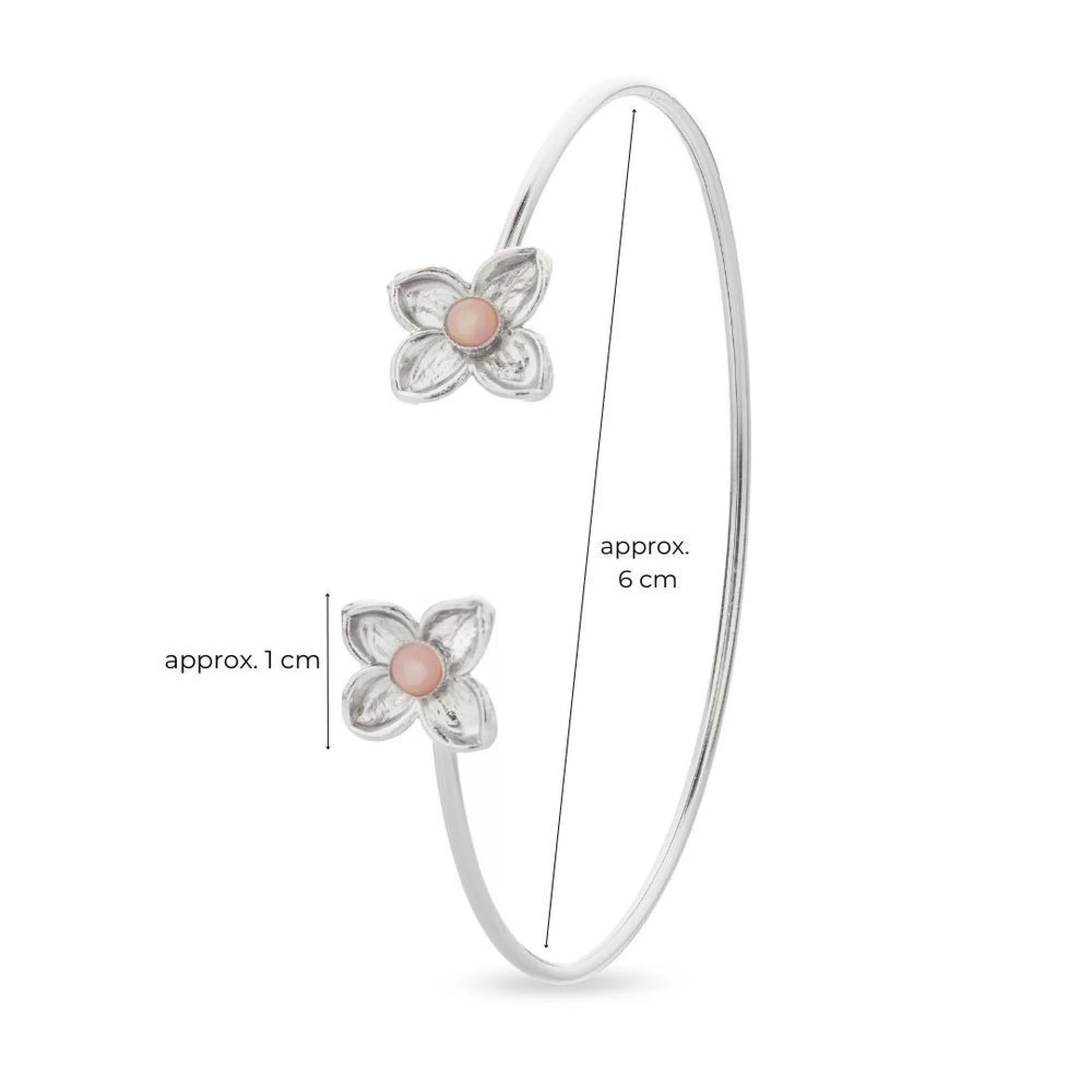 1TA0524-495 THALLO Artemis Bracelet With Flexible Wire Sterling Silver - Pink Mop #s724b (A-SK-E)