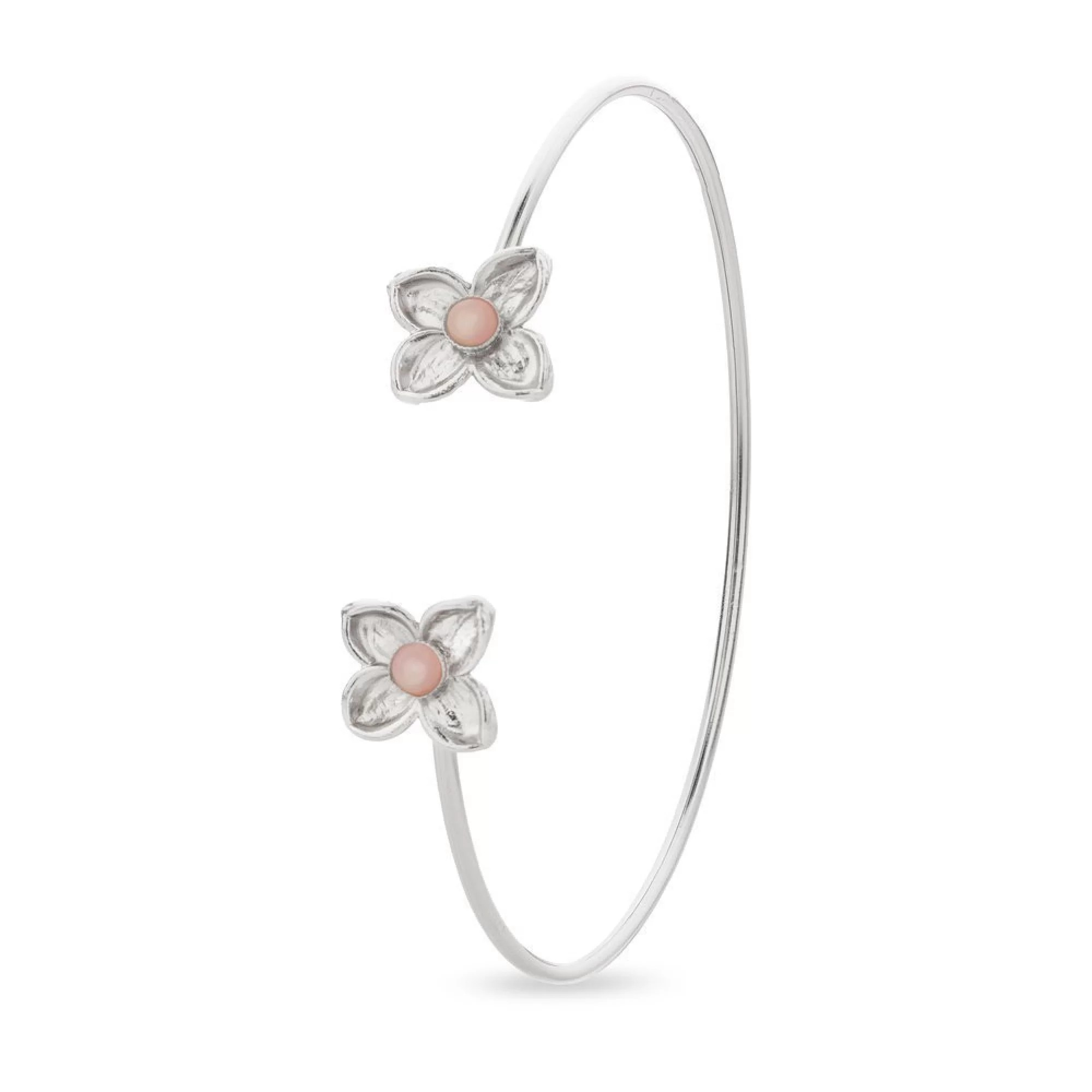 1TA0524-495 THALLO Artemis Bracelet With Flexible Wire Sterling Silver - Pink Mop #s724b (A-SK-E)