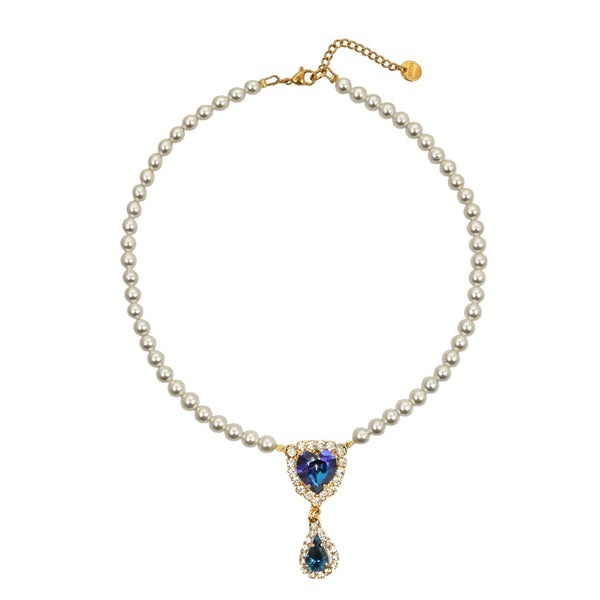 1MY1122-027 MAYOL 希臘全人手製飾品 Blue Velvet Necklace #N38 (A-K11-E)