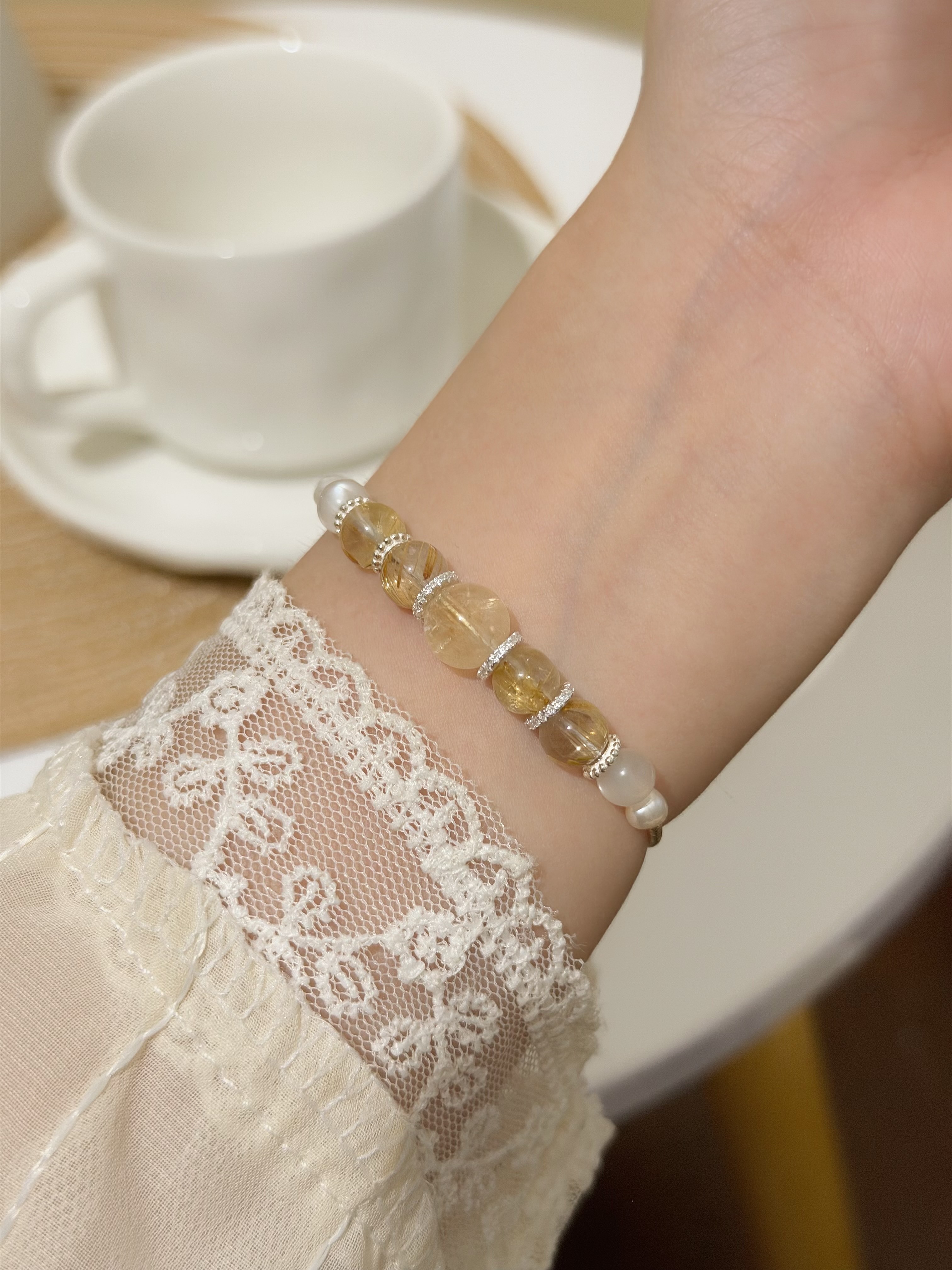 K108【招財必備💰】水晶純銀手鍊