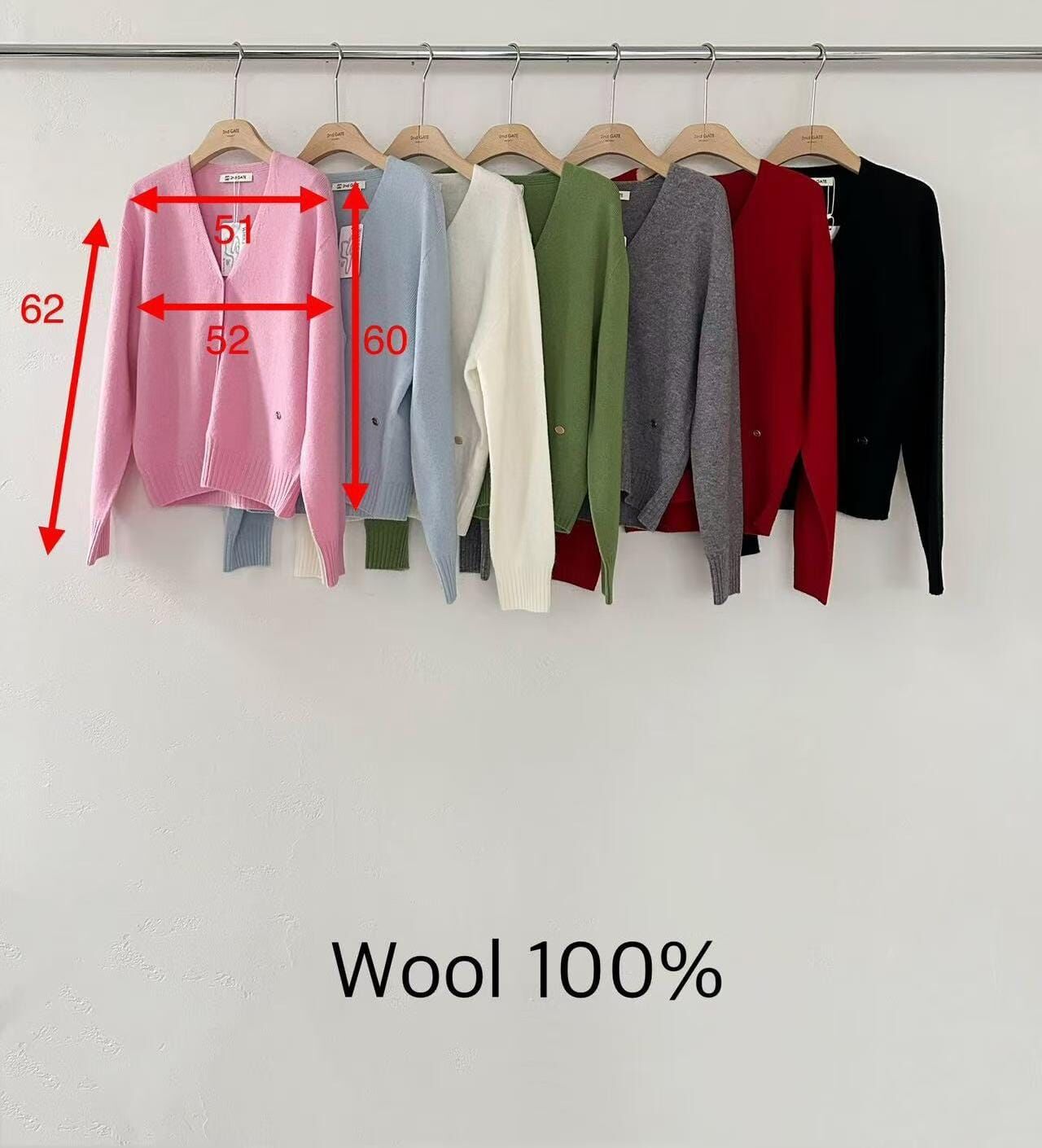 SG5207 全羊毛V領外套