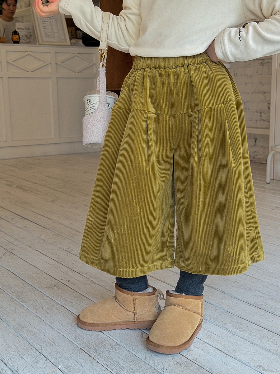 復古時髦假兩件加絨燈芯絨褲