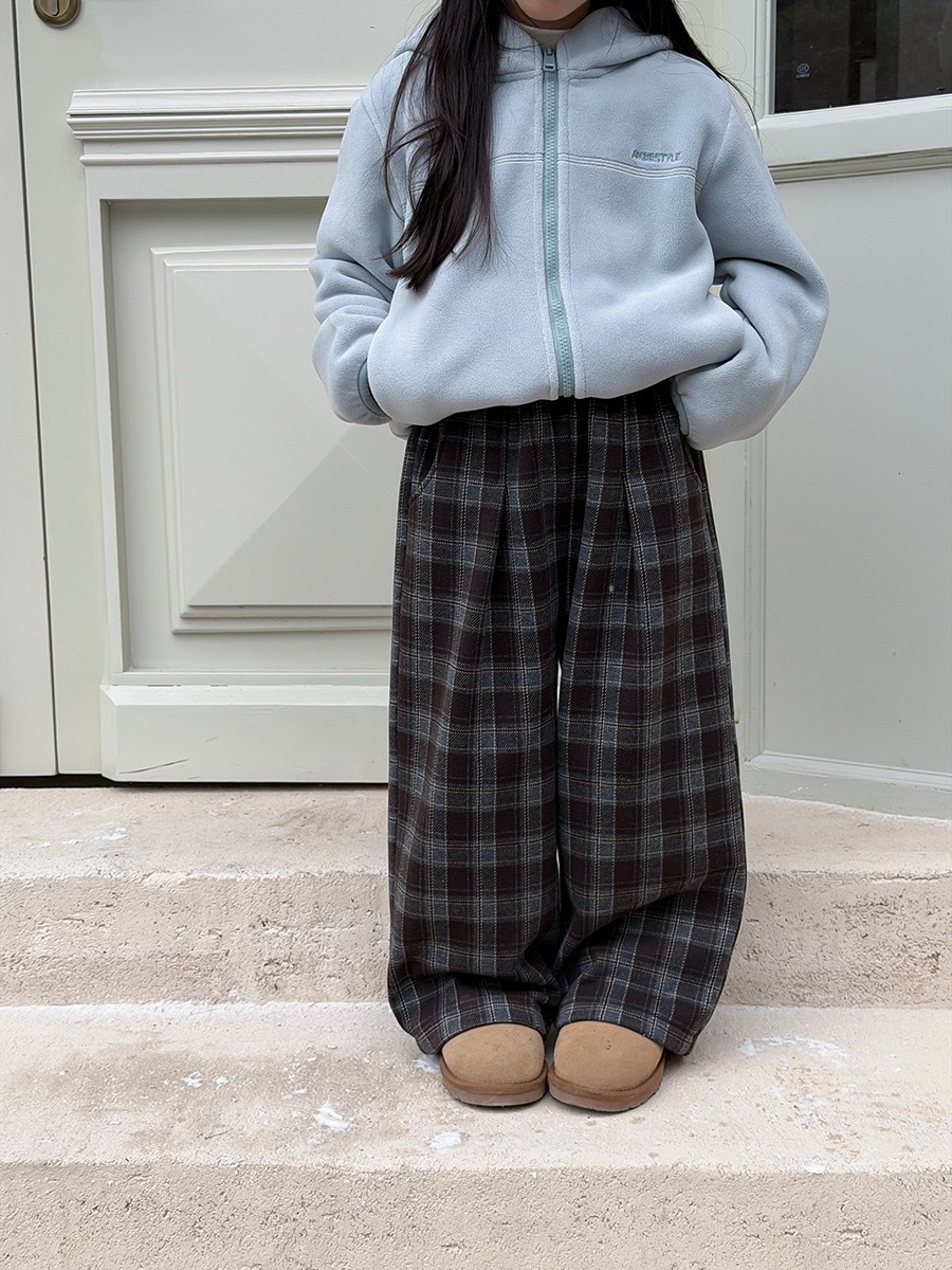 經典格紋自帶氛圍加絨褲