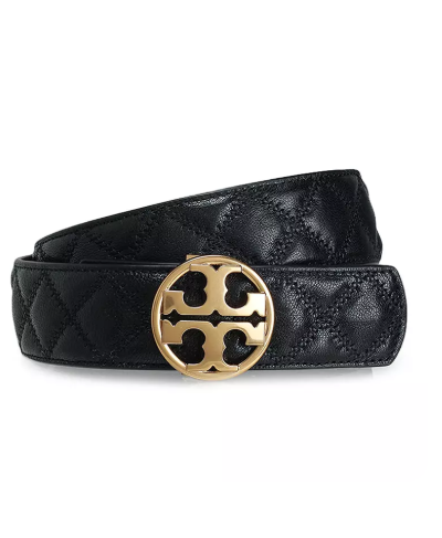 PS46 Tory Burch 140930 Burch Willa Quilted Belt 1 1/2 INC 001 - Black