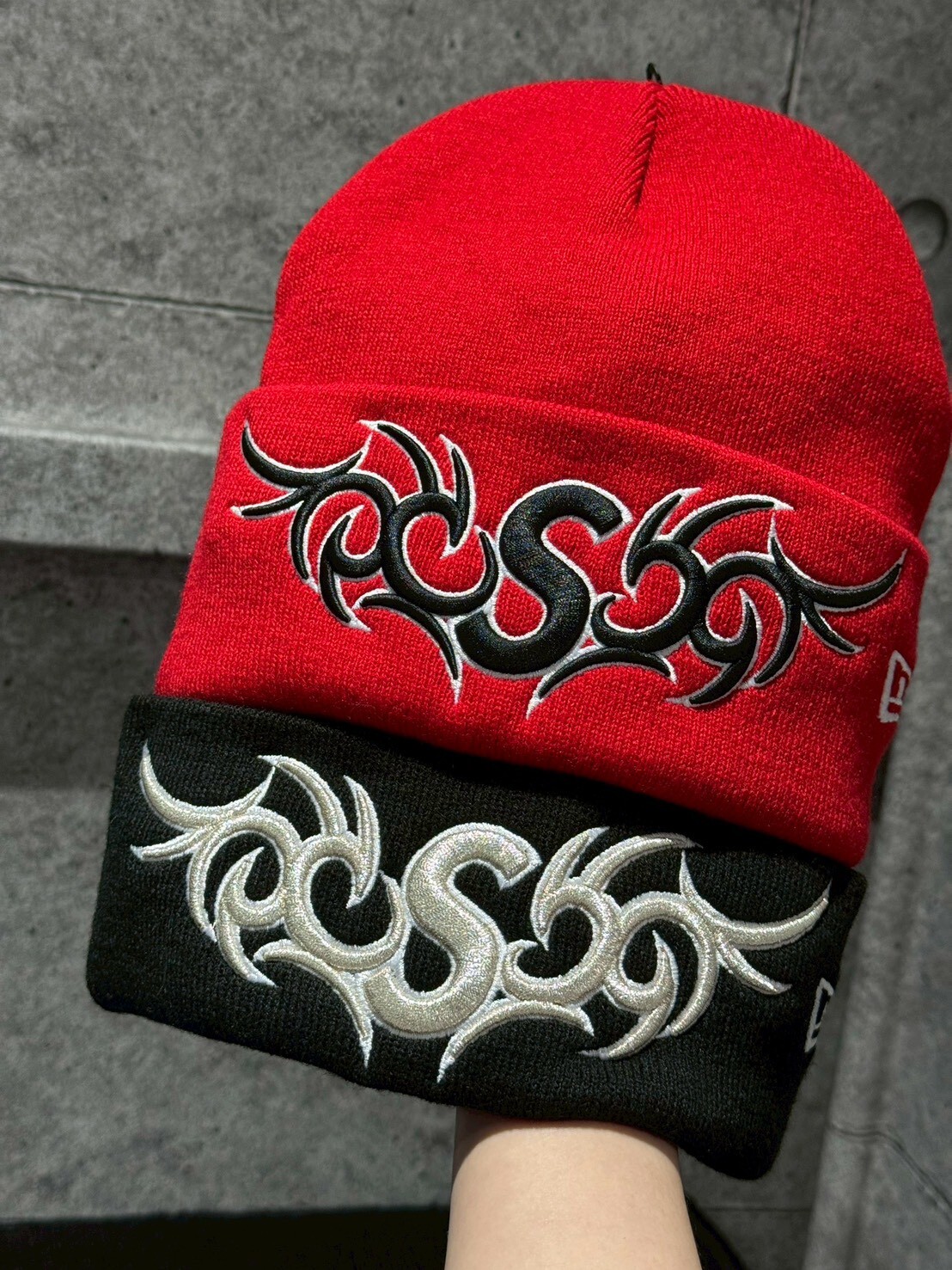 SUPREME 刺繡圖騰S Logo毛帽 背面Box Logo