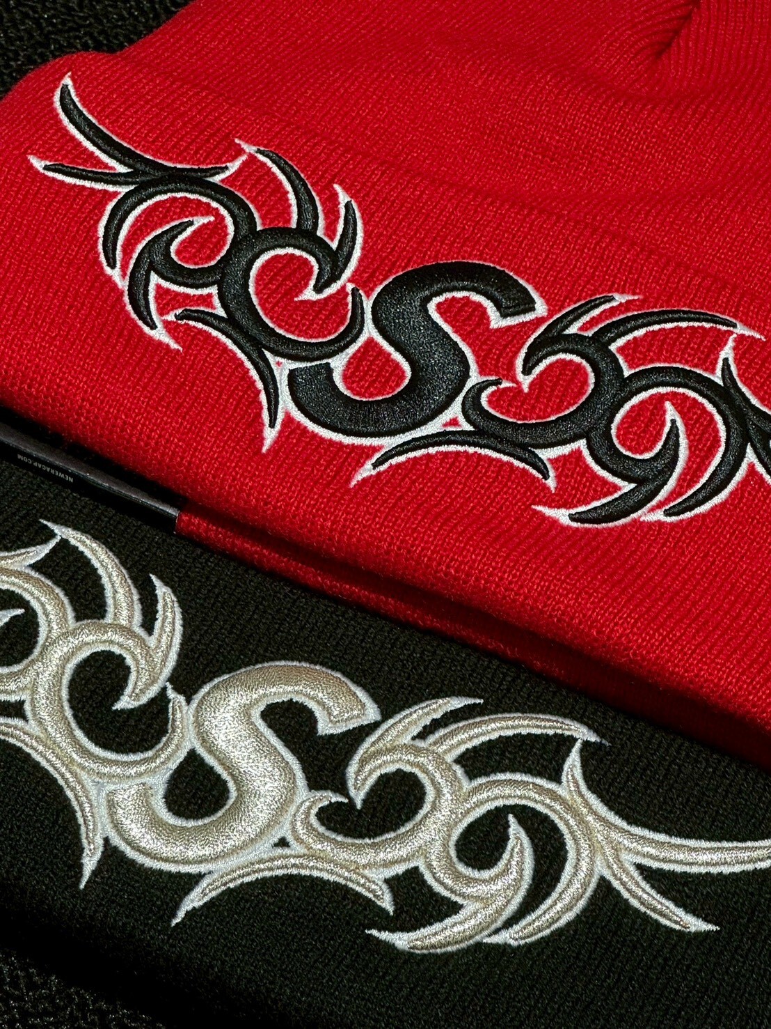 SUPREME 刺繡圖騰S Logo毛帽 背面Box Logo