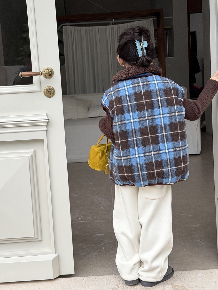 暖到心坎格子背心