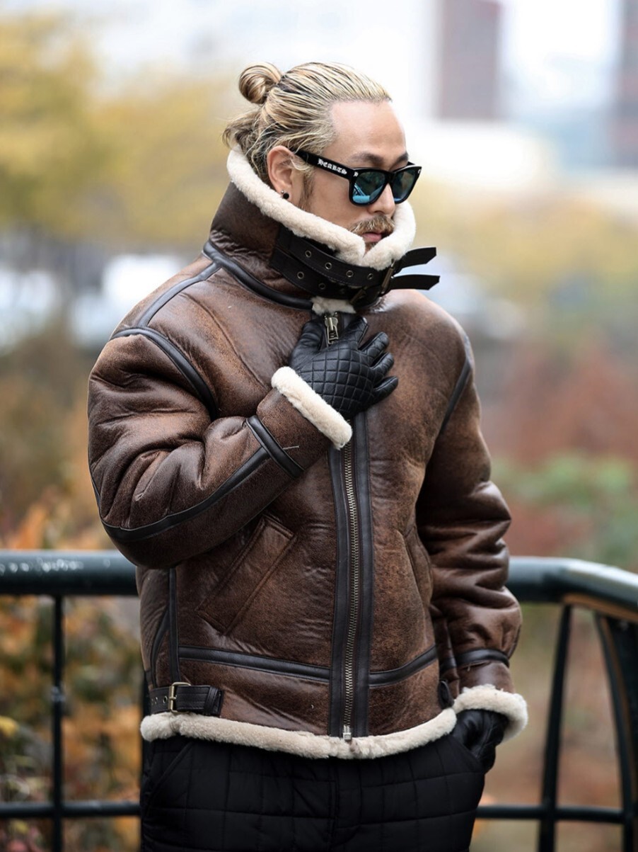 古著紋理野馬夾克