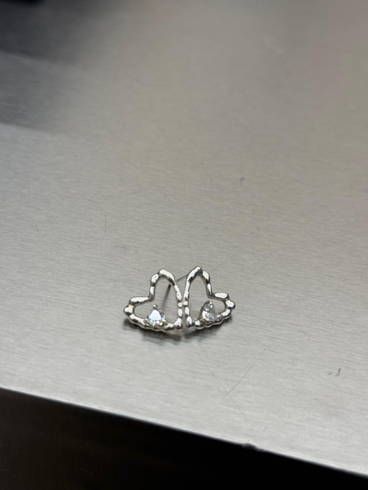 (5257) 心形純銀水晶耳環