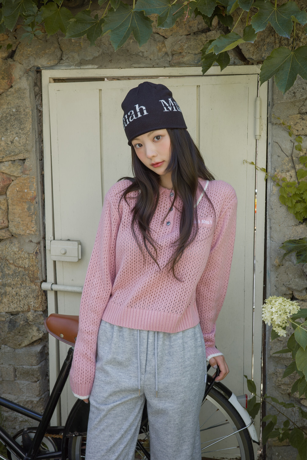 韓國🇰🇷連線 Muah Muah Logo刺繡撞色Polo領針織衫 刺繡 針織 針織衫 Polo衫 長袖 3色 (任買兩件711免運)/預購