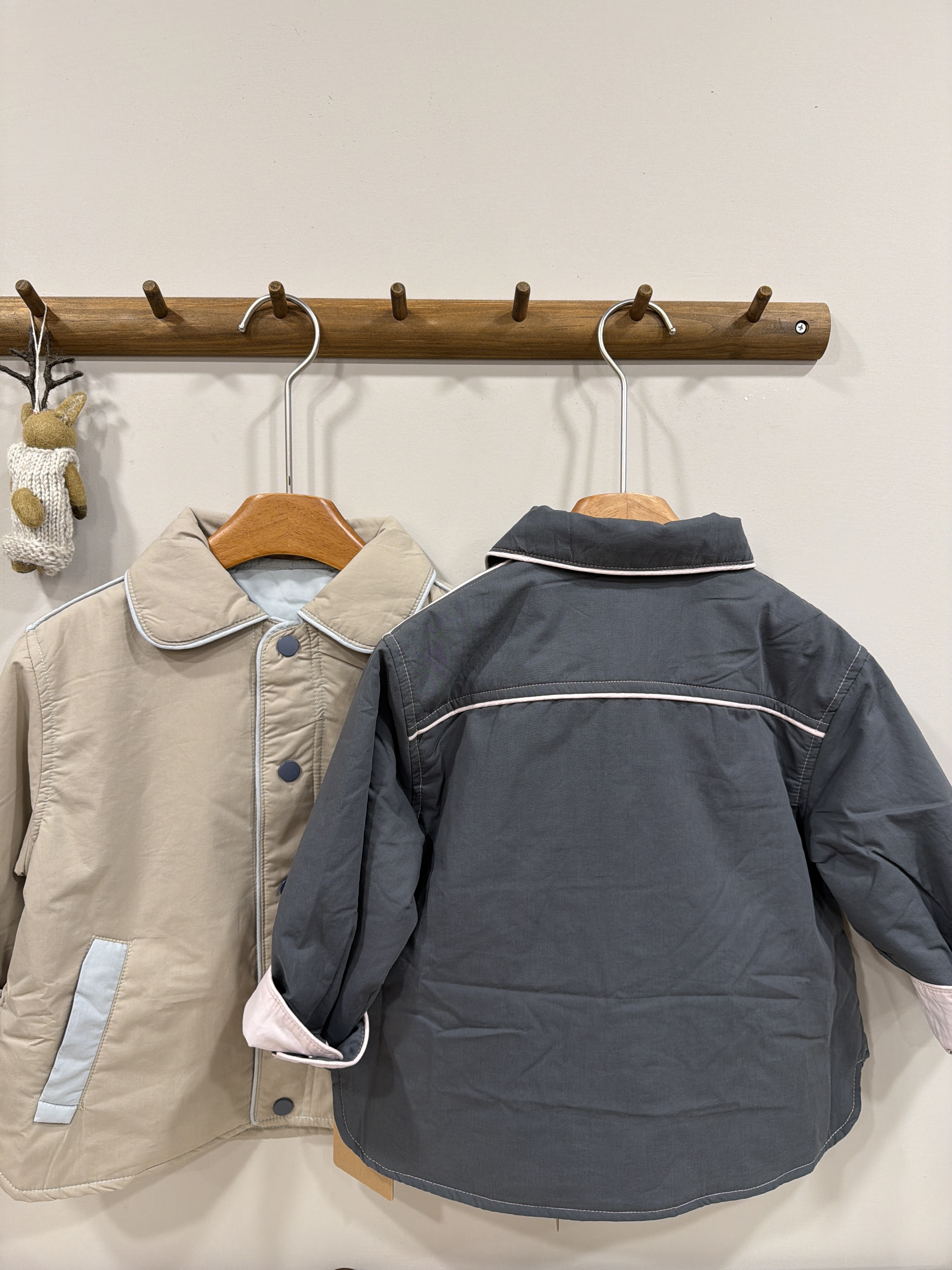 A03581撞色薄鋪棉外套