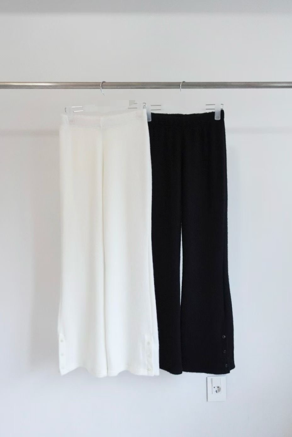 絨毛羊毛開釦長褲