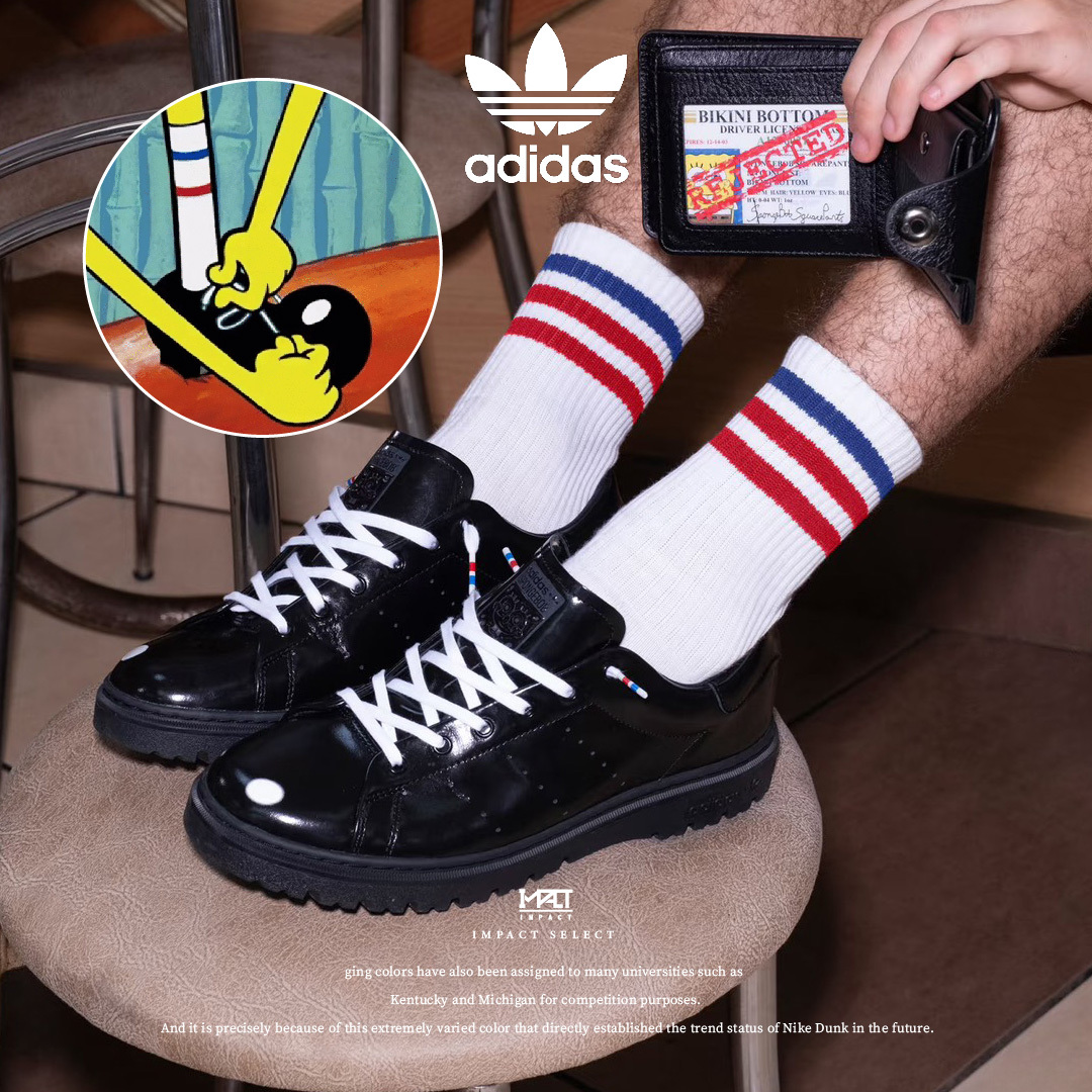 海綿寶寶 x adidas STAN SMITH Freizeit 聯名款  實體化 皮鞋 JQ6779