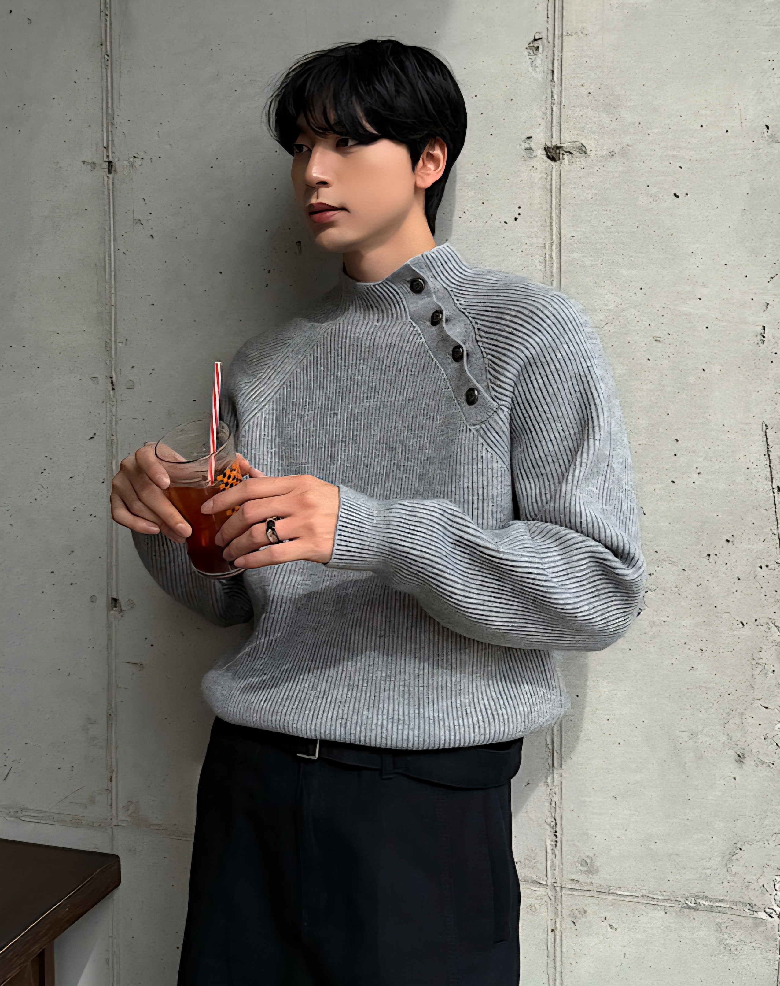 Vincent 立領紐扣針織衫