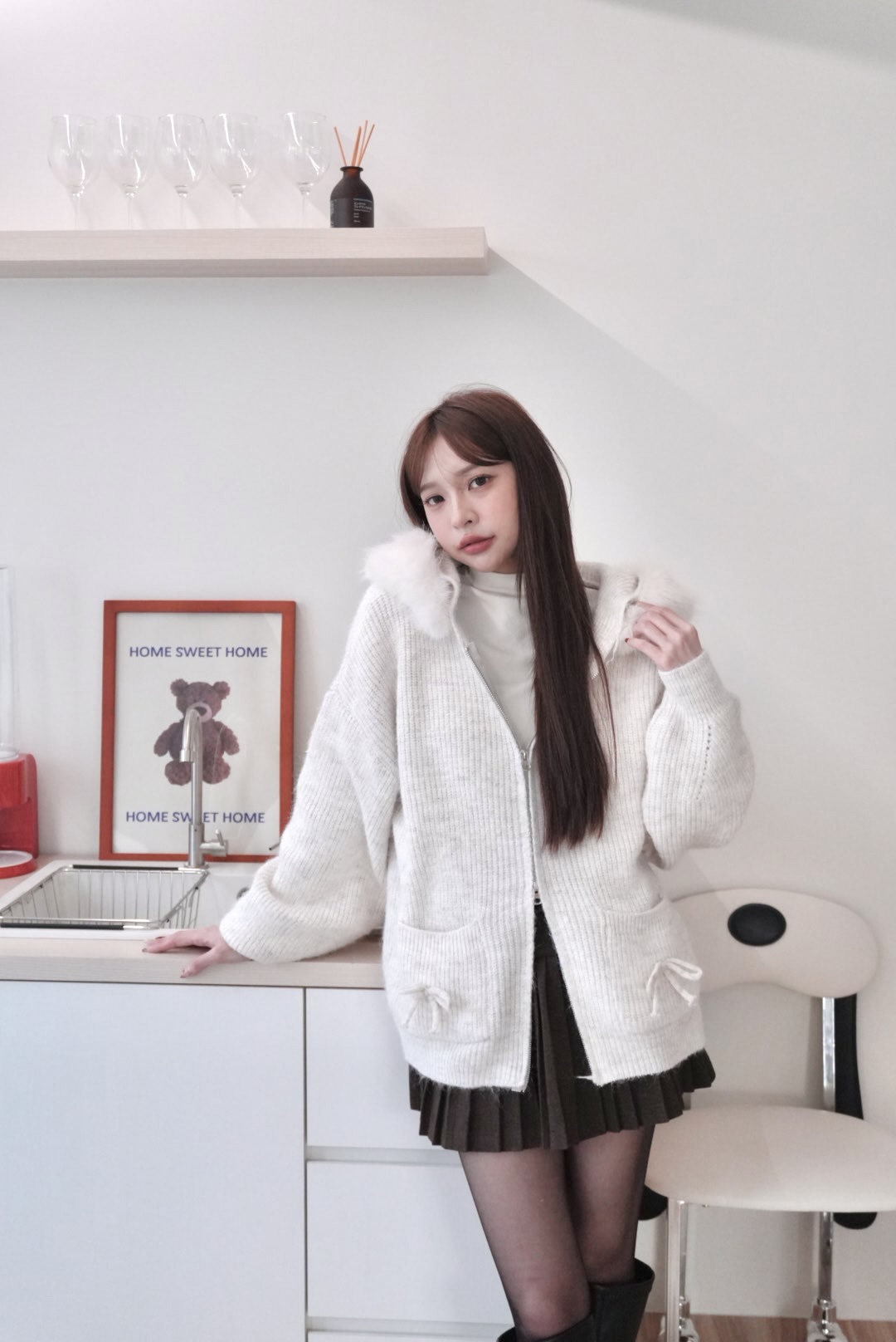 ᴋᴏʀᴇᴀ 🇰🇷 現貨 毛茸茸領毛衣外套