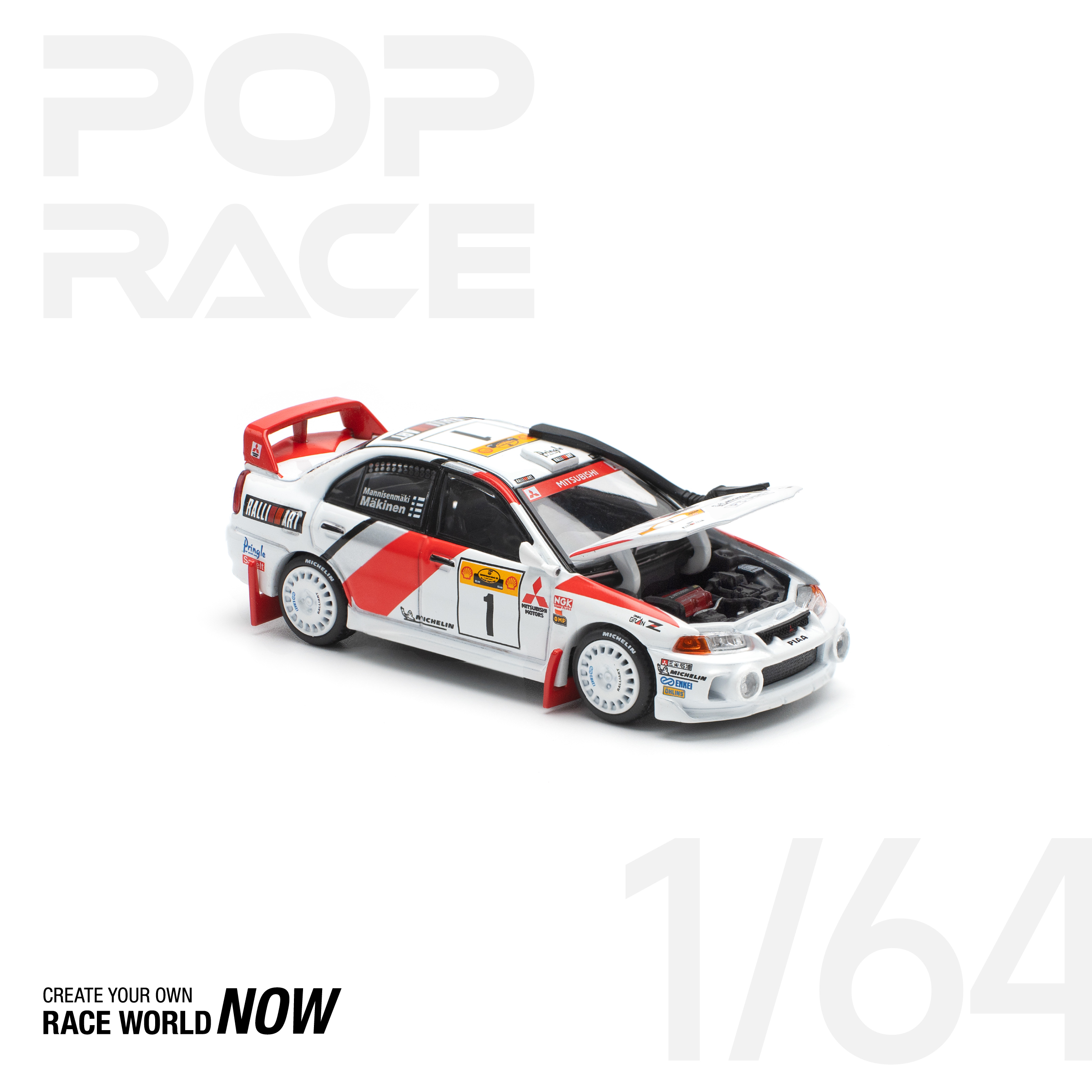 POPRACE 1/64 MITSUBISHI LANCER EVOLUTION IV SAFARI RALLY KENYA 1998
