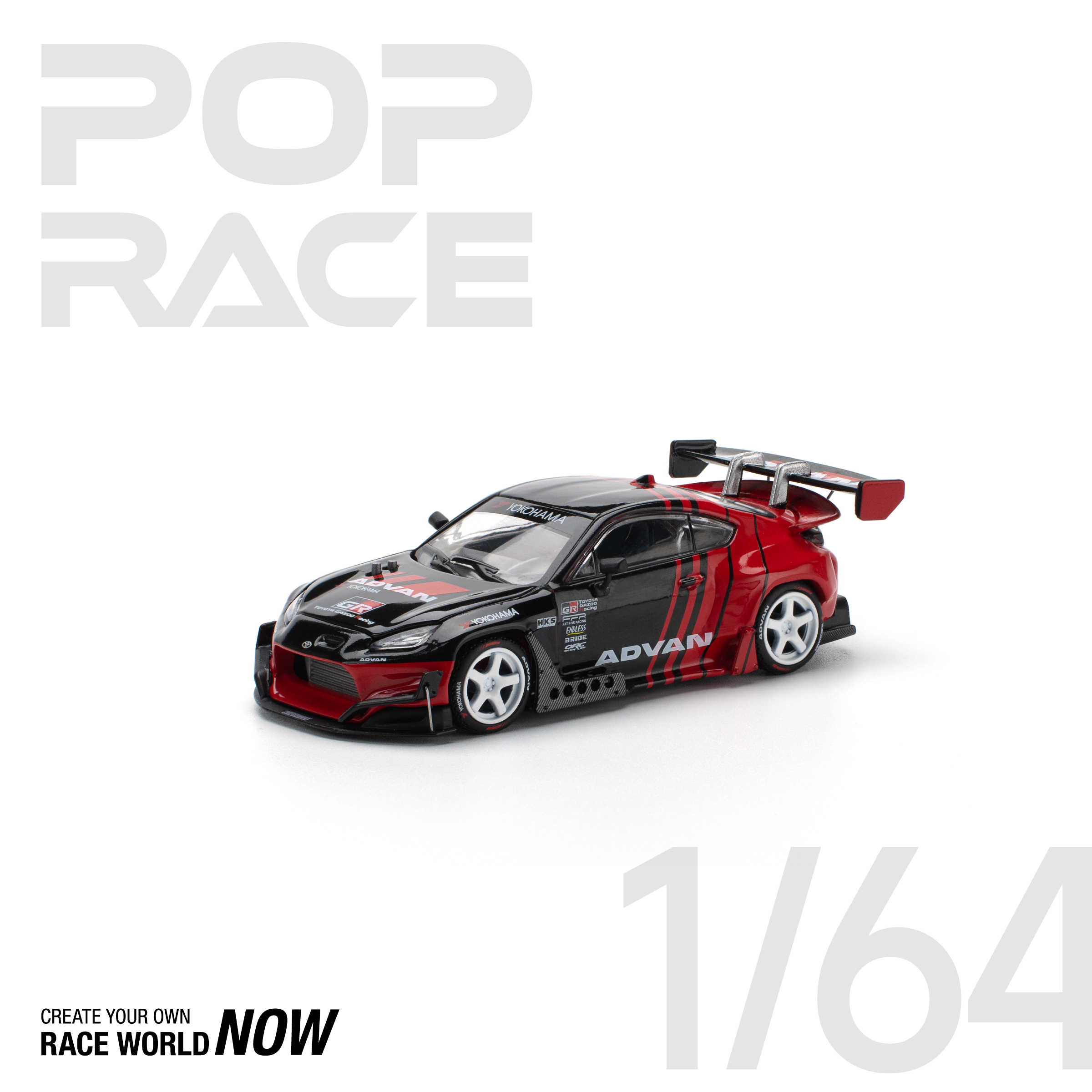 POPRACE 1/64 PANDEM GR86 - ADVAN Diecast Model Car