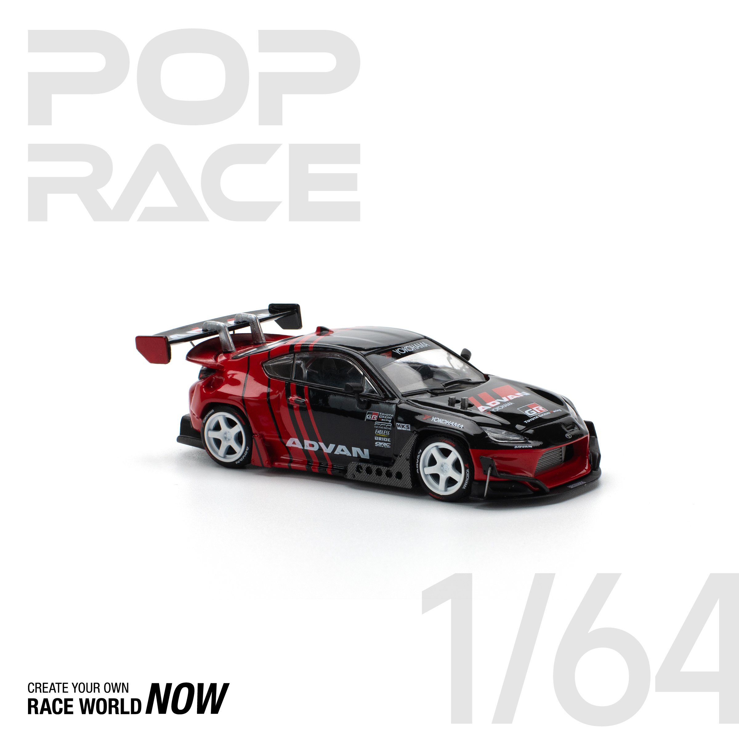 POPRACE 1/64 PANDEM GR86 - ADVAN Diecast Model Car