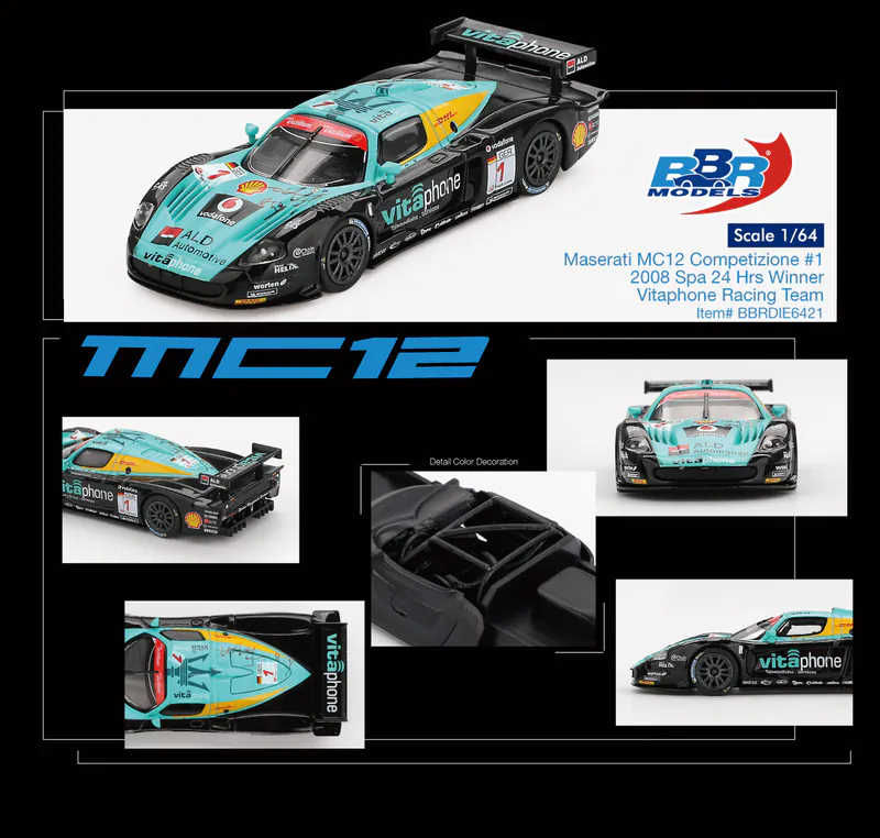 BBR 瑪莎拉蒂 Maserati MC12 Competizione #1 Vitaphone車隊 2008年斯帕24小時賽