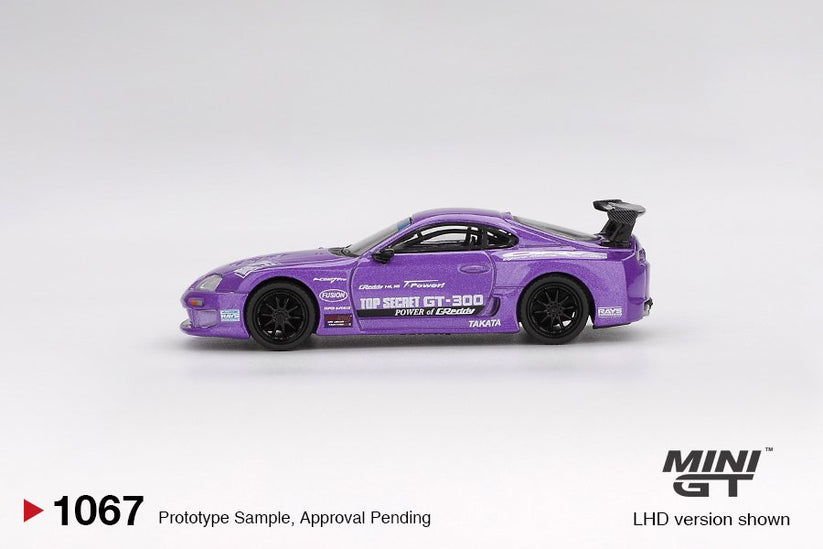 MINI GT 1/64 #1067 豐田 Toyota Supra (A80) Top Secret GT-300 紫色 左軚