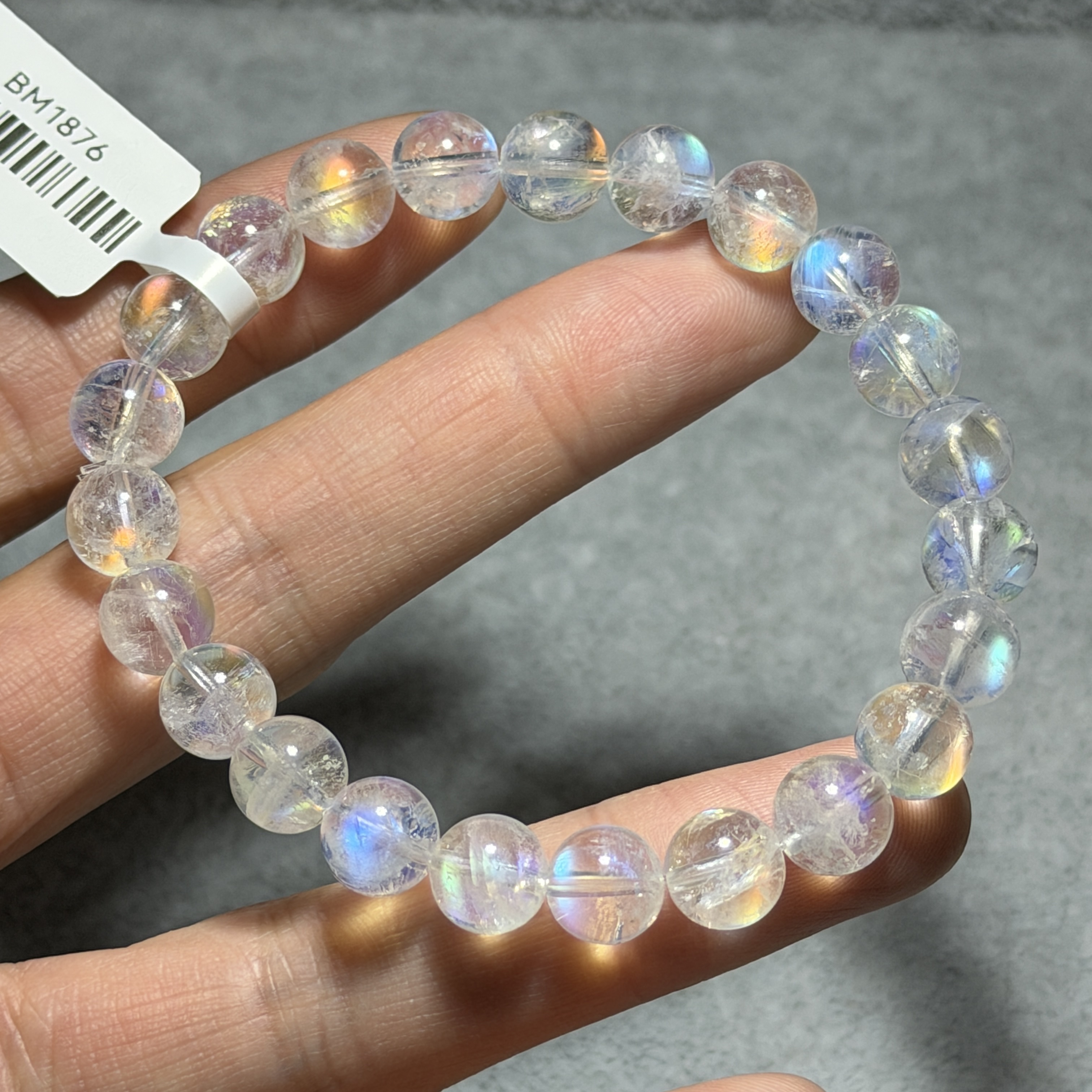 極高級數彩虹光月亮石 8+mm BM1876