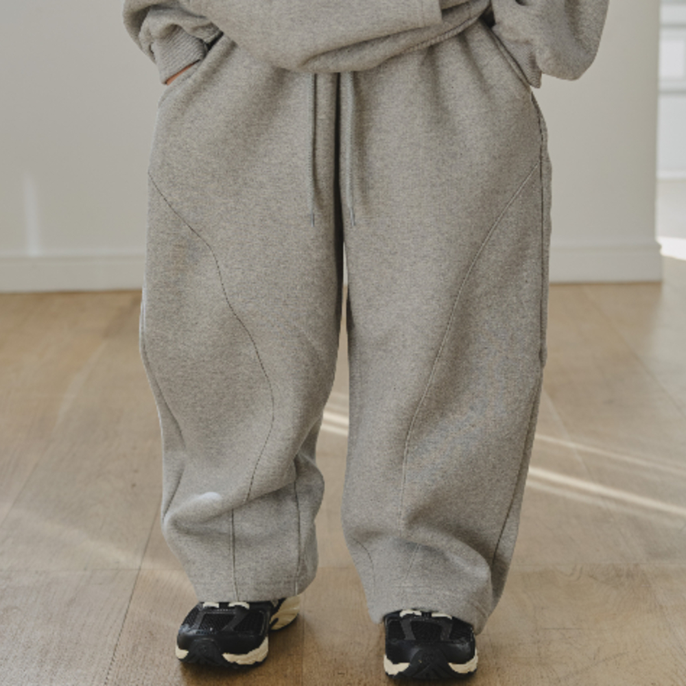 Hi! kiki 縫線彎刀寬棉闊褲 / 2色