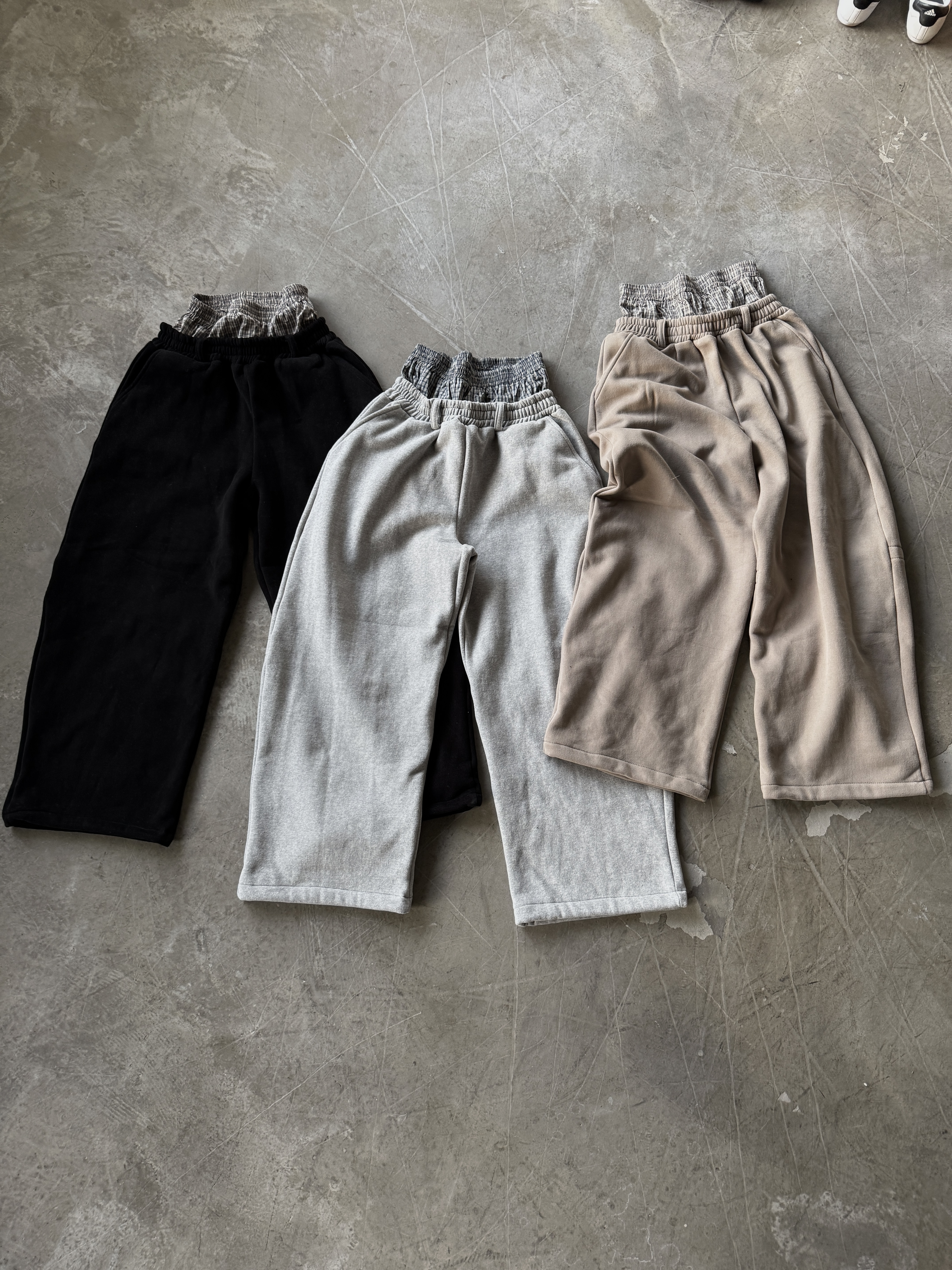 層次格紋 疊穿 寬鬆棉褲（部分現貨）