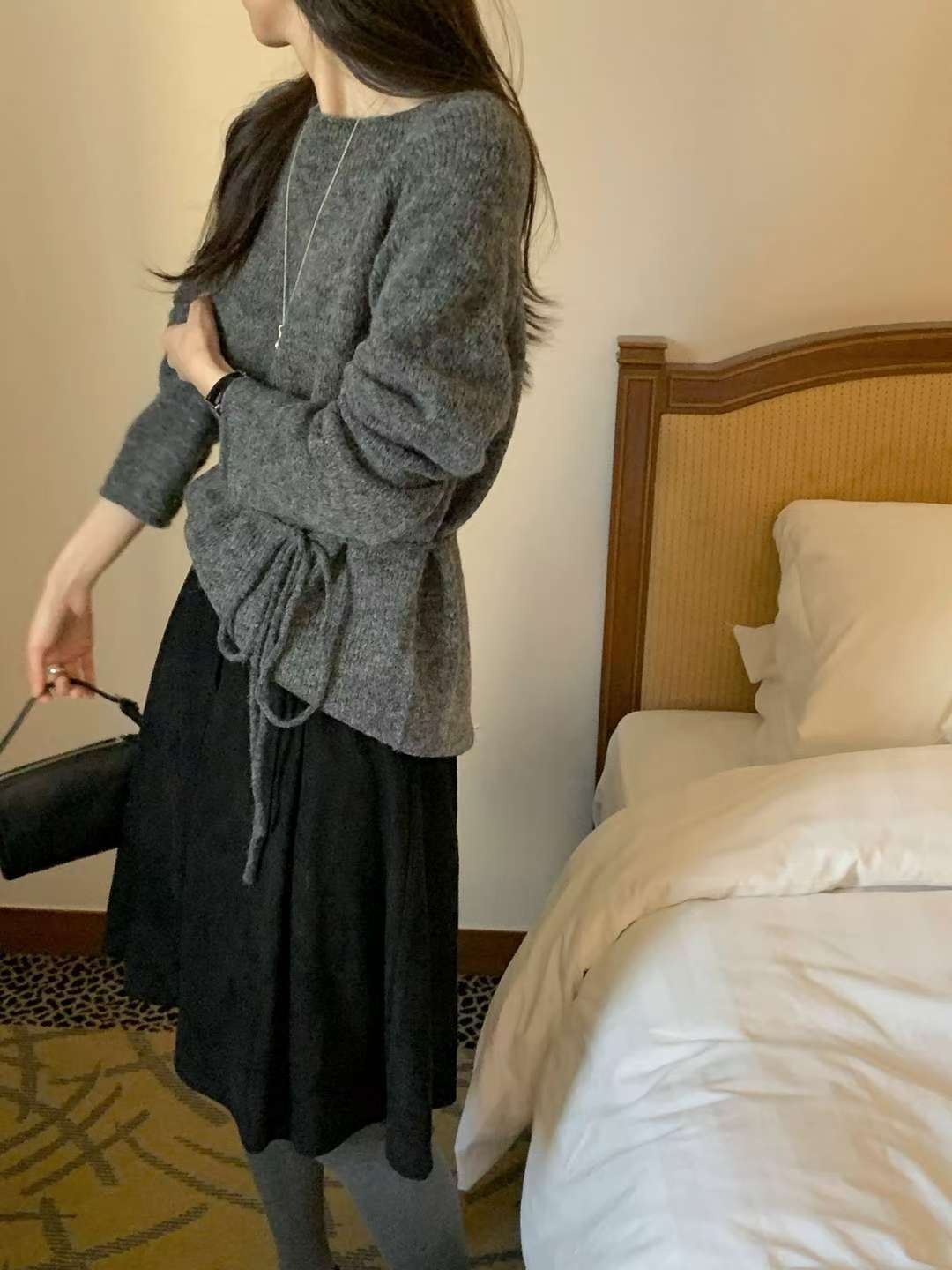 心心扣綁帶針織