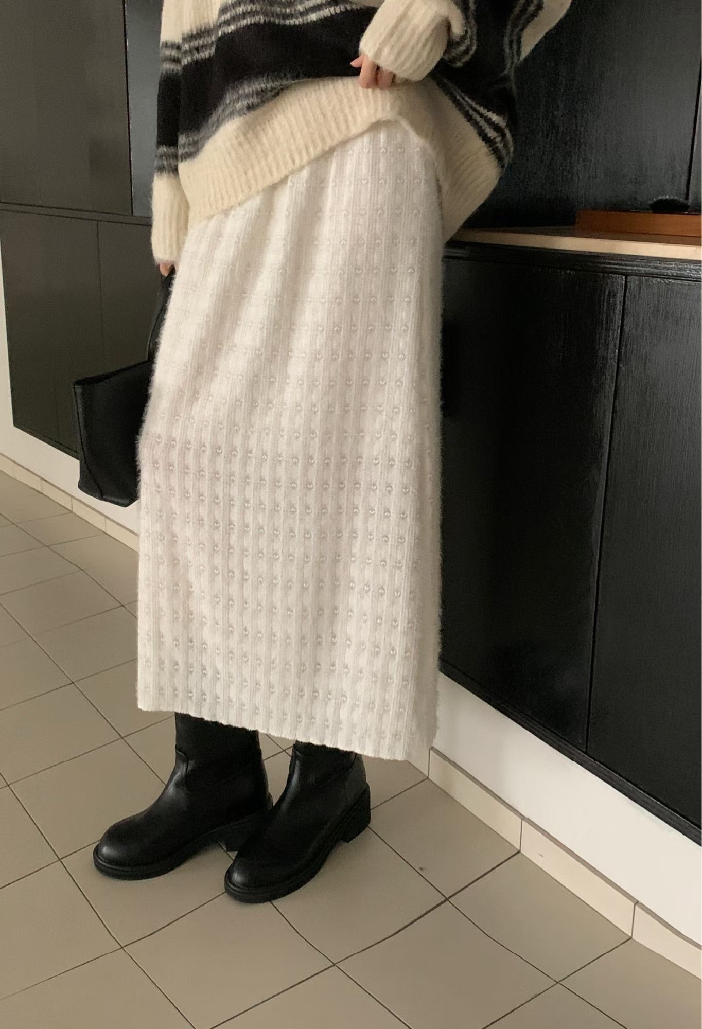 Heart pattern long skirt