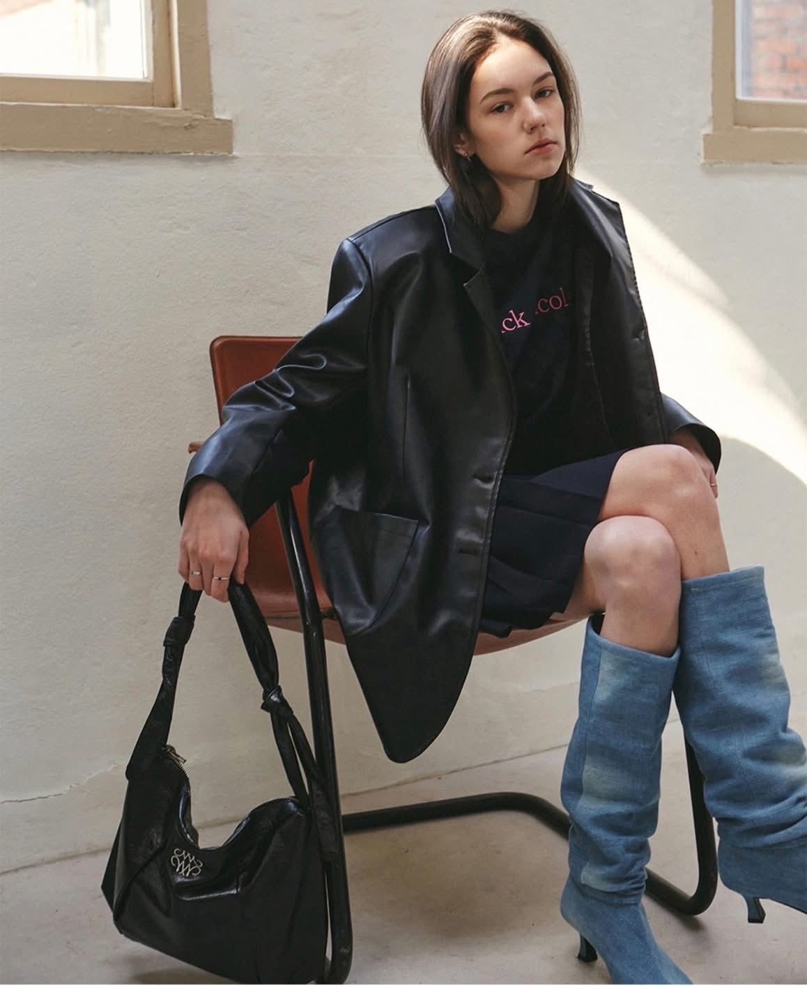 NICK NICOLE NICOLE SQUARE SHOULDER BAG 黑色