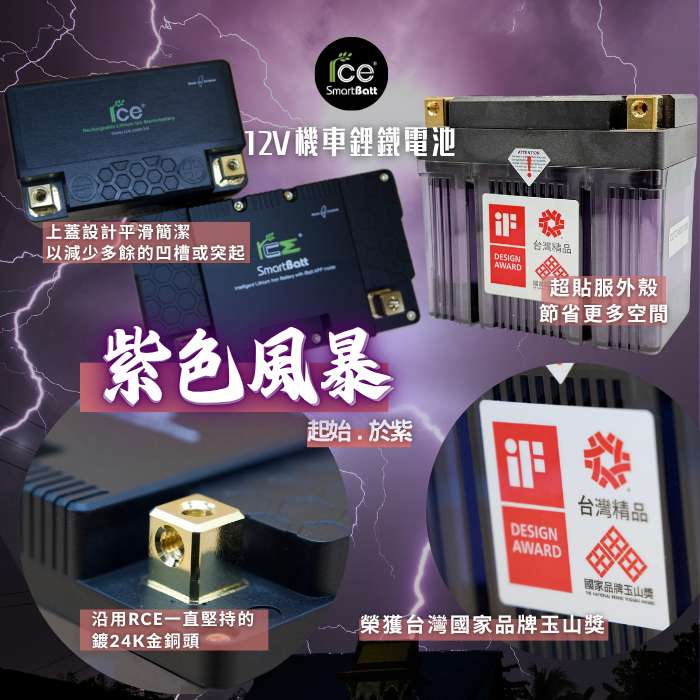 RCE 12V 機車鋰鐵啟動電池 9.0Ah *15週年紀念特別版本*