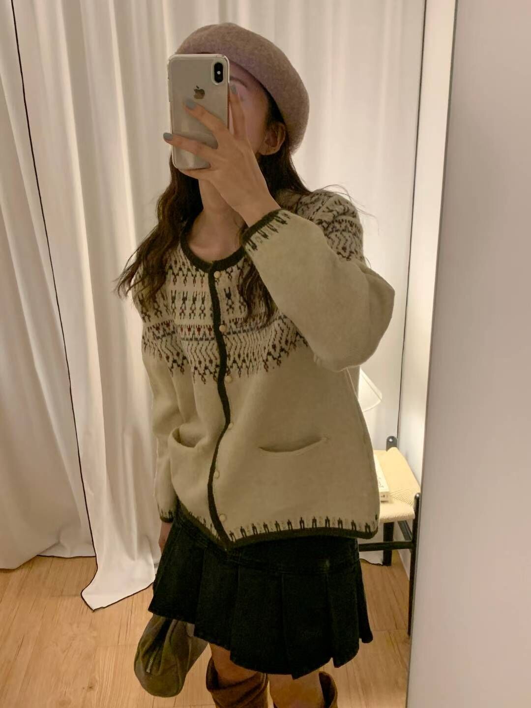 Vintage jacquard cardigan